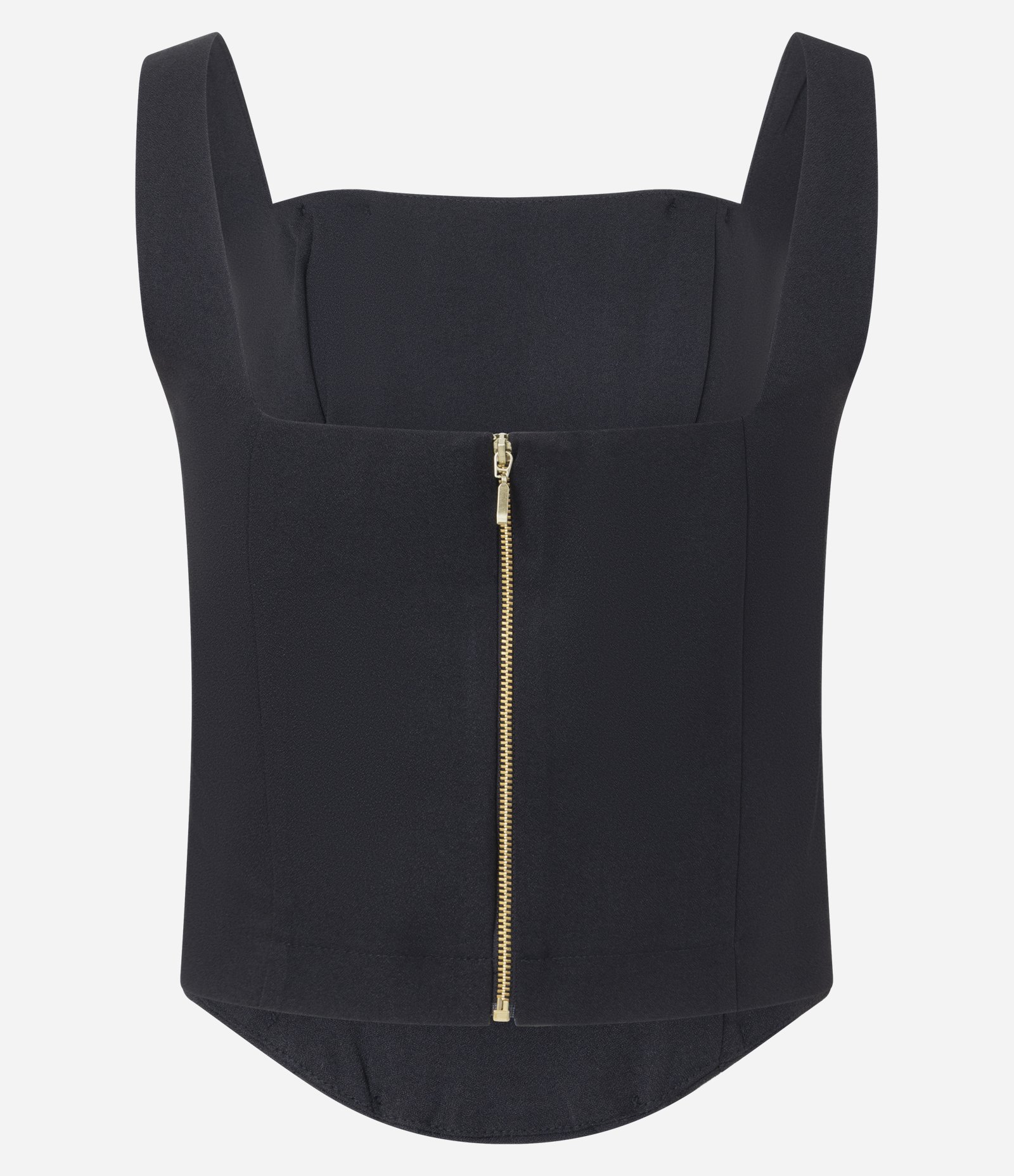 Blusa em Crepe com Decote Quadrado e Alça Larga Preto 6