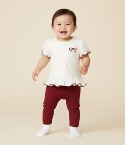 Calça Infantil Legging em Moletom com Lacinho – Tam 0 a 18 Meses