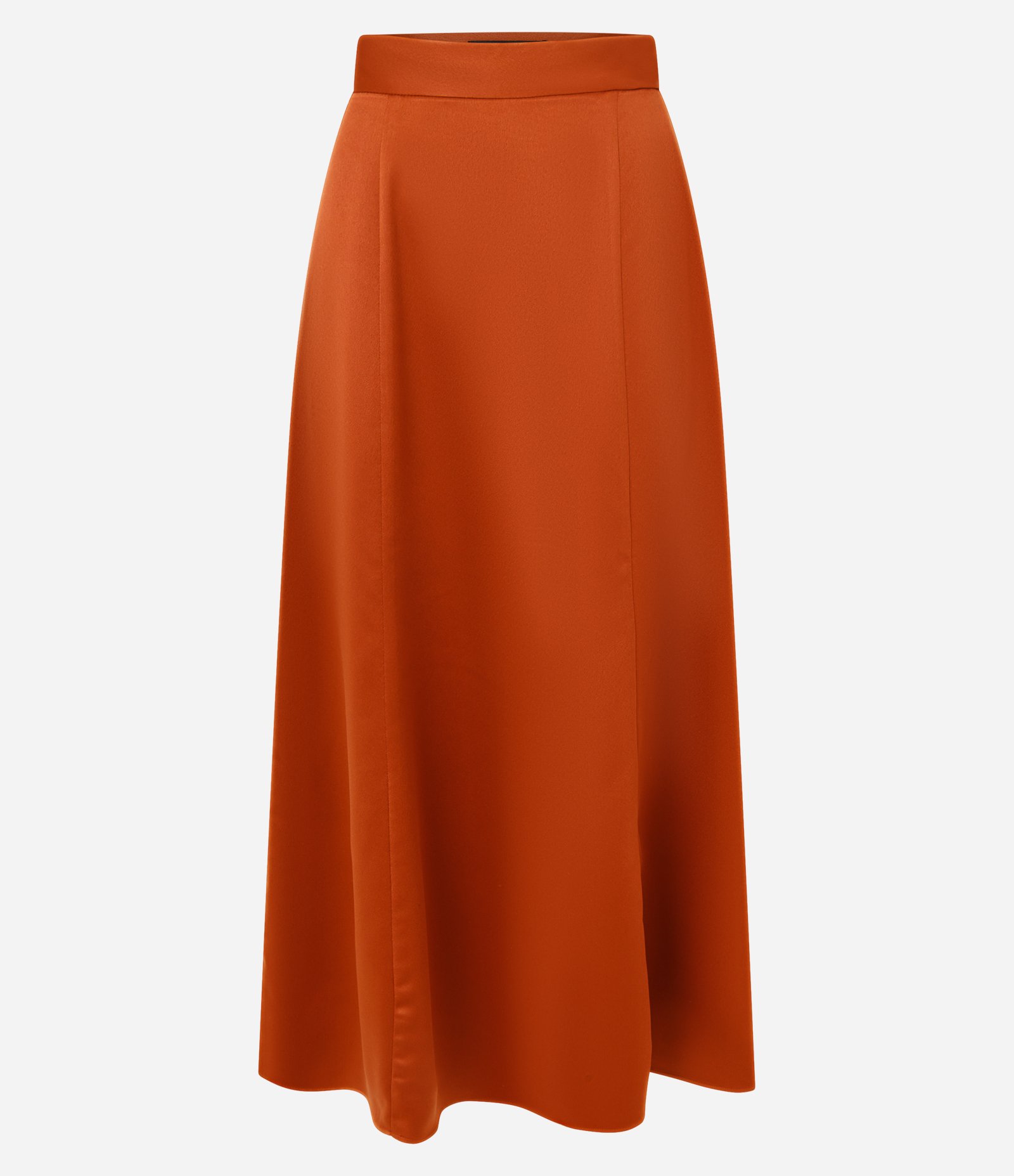 Saia Evasê Longa em Cetim com Prences Amplos Laranja 1