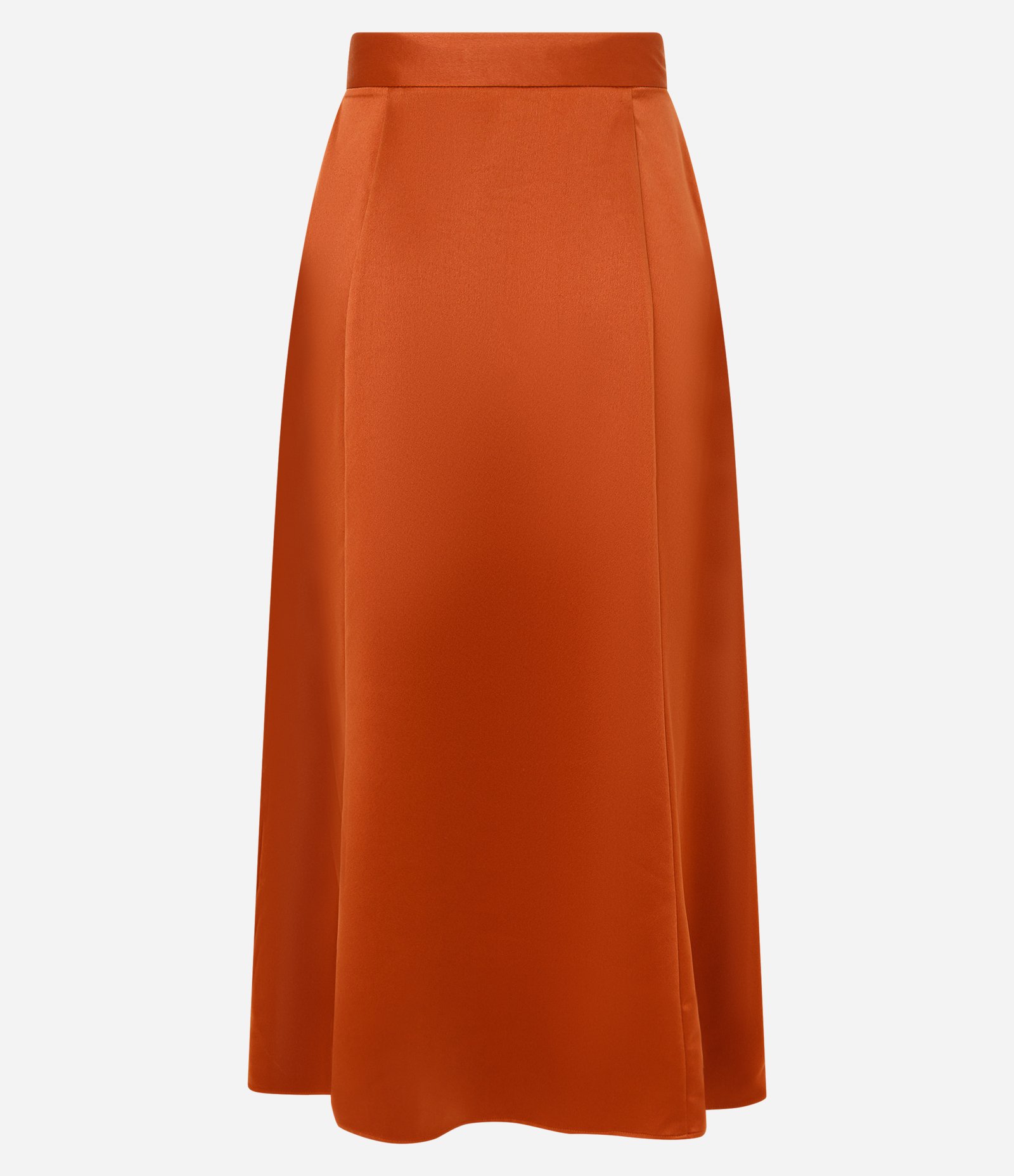 Saia Evasê Longa em Cetim com Prences Amplos Laranja 2