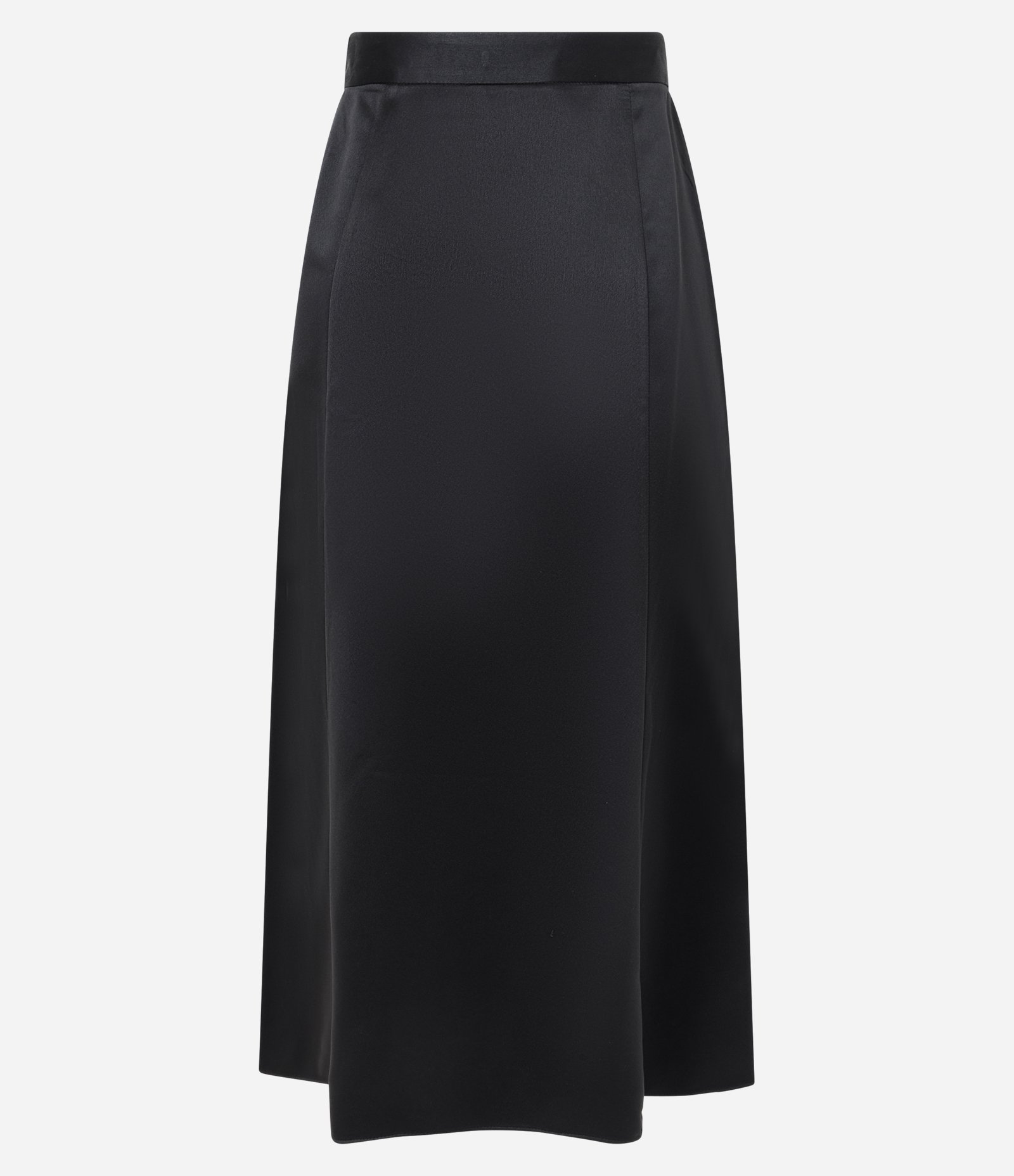 Saia Evasê Longa em Cetim com Prences Amplos Preto 2