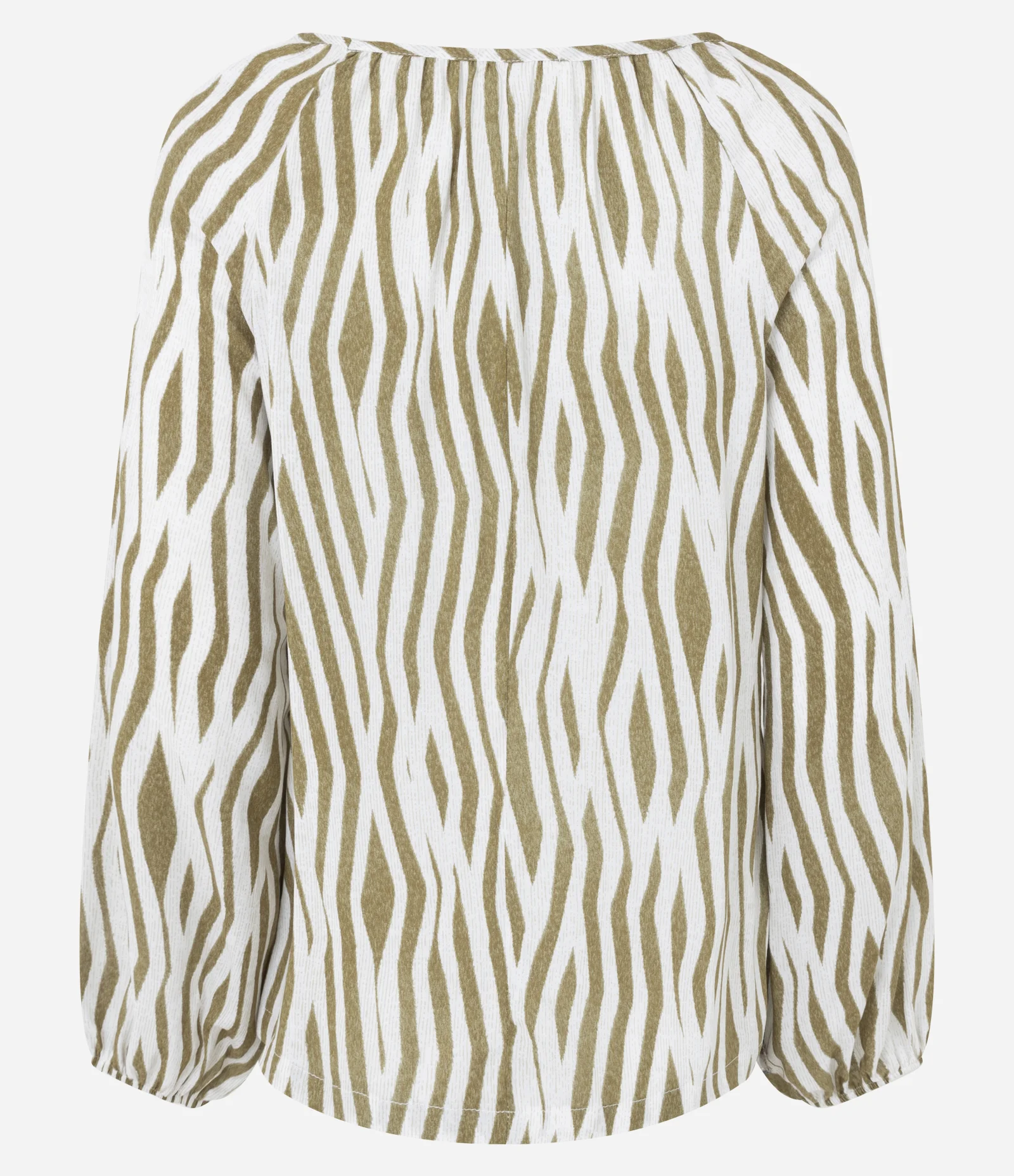 Blusa em Viscose Animal Print com Manga Bufante Verde 3