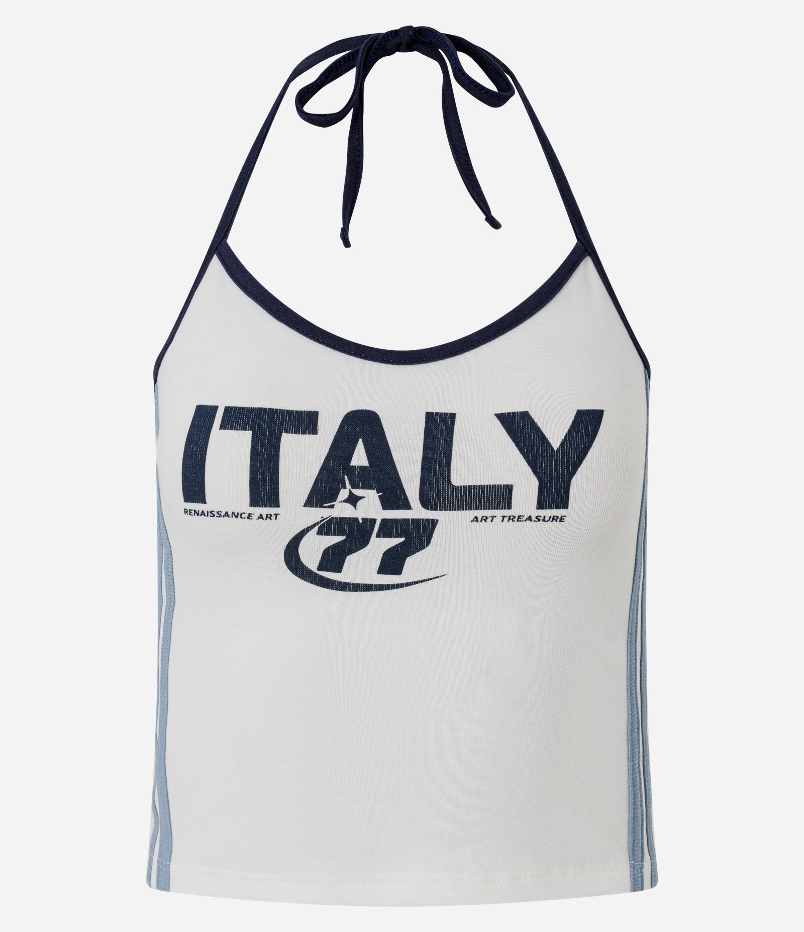 Top Frente Única em Ribana com Lettering Italy 77 Branco 4