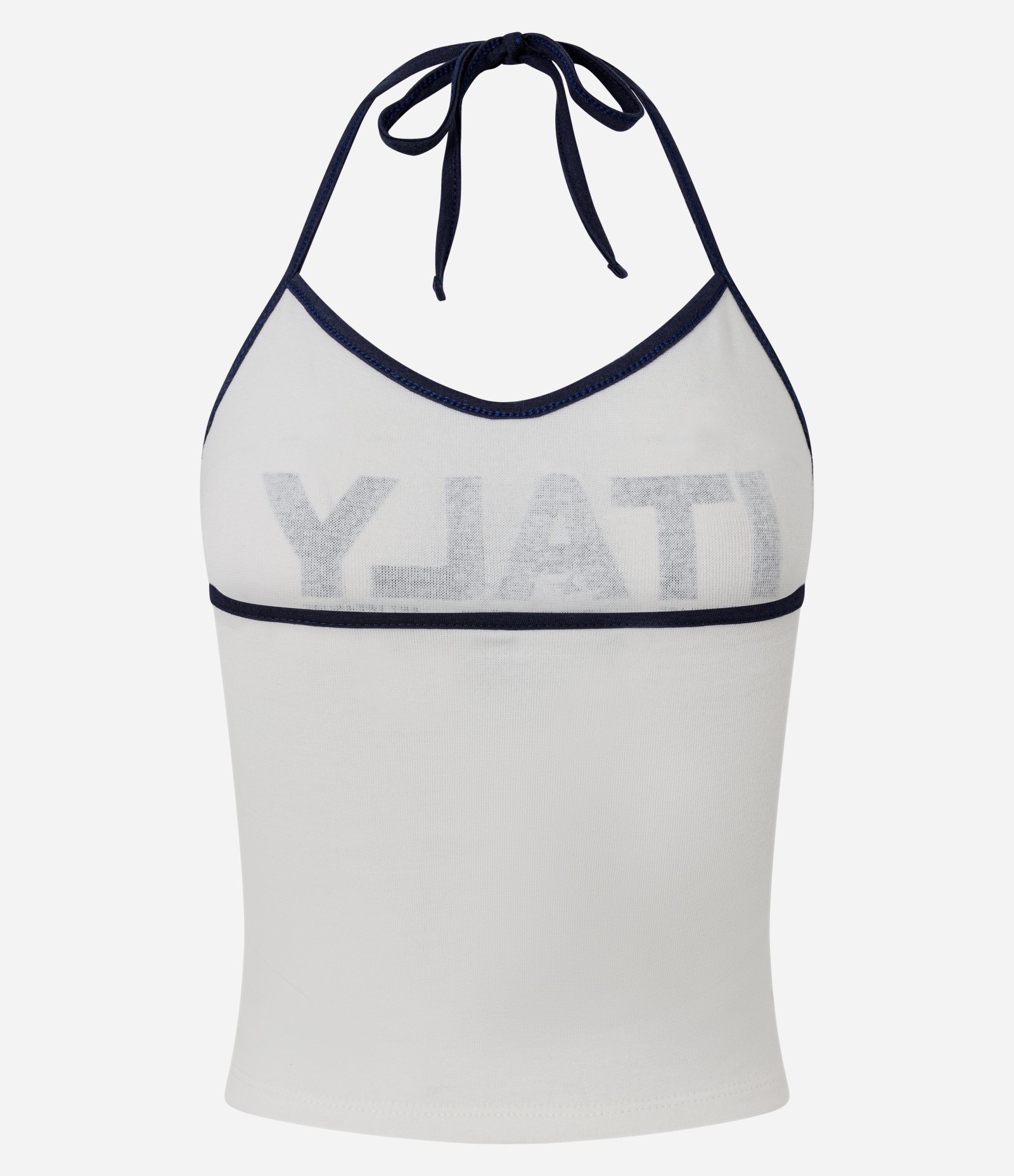 Top Frente Única em Ribana com Lettering Italy 77 Branco 5