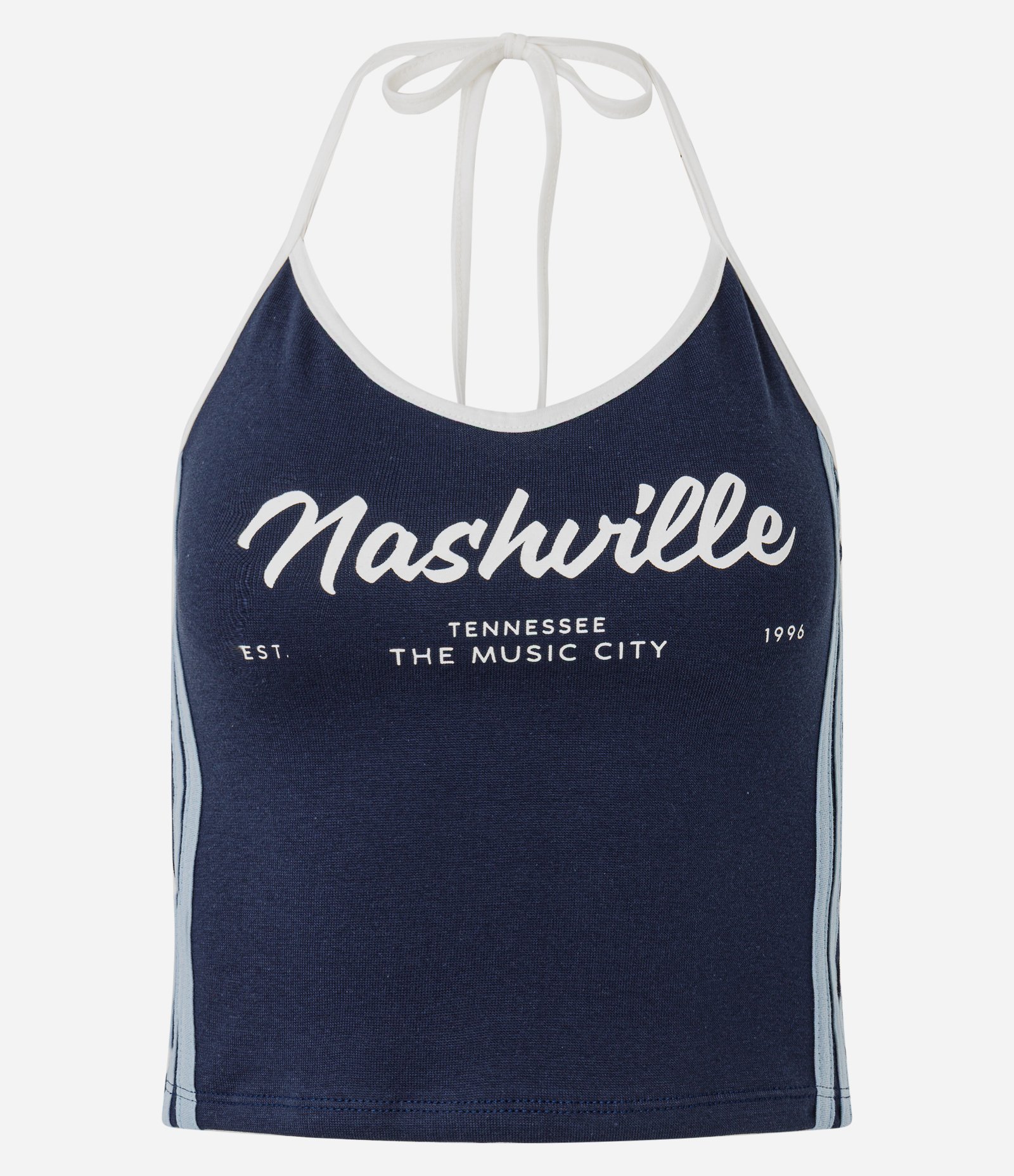 Top Frente Única com Lettering Nashville e Detalhe Lateral Azul 4