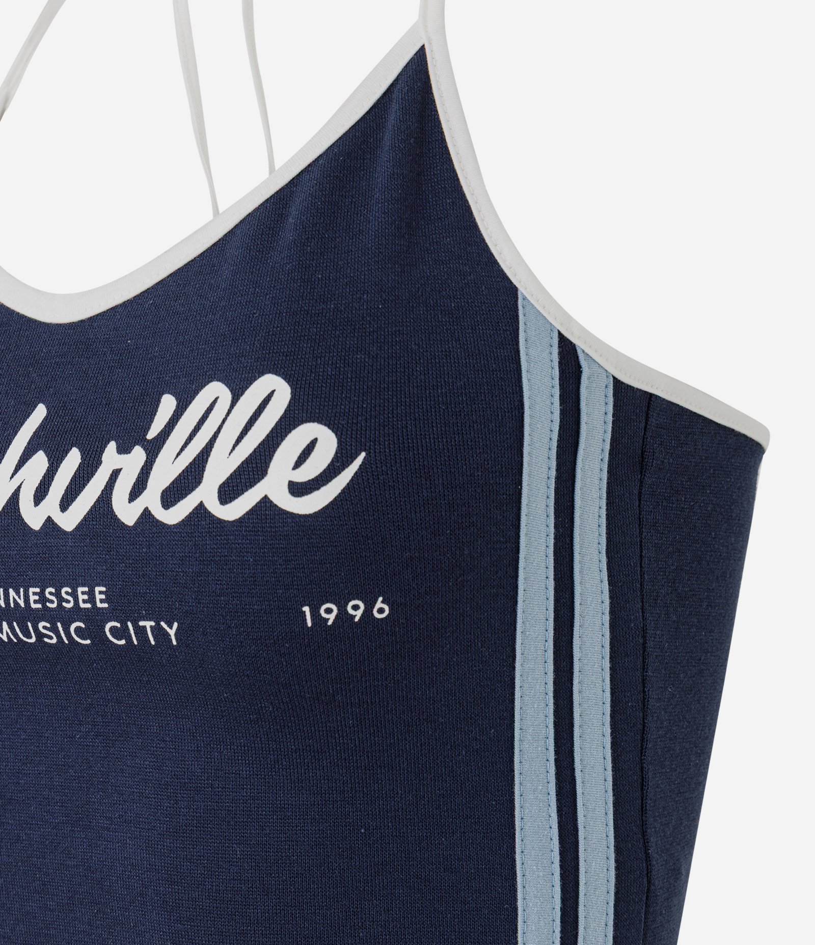 Top Frente Única com Lettering Nashville e Detalhe Lateral Azul 5