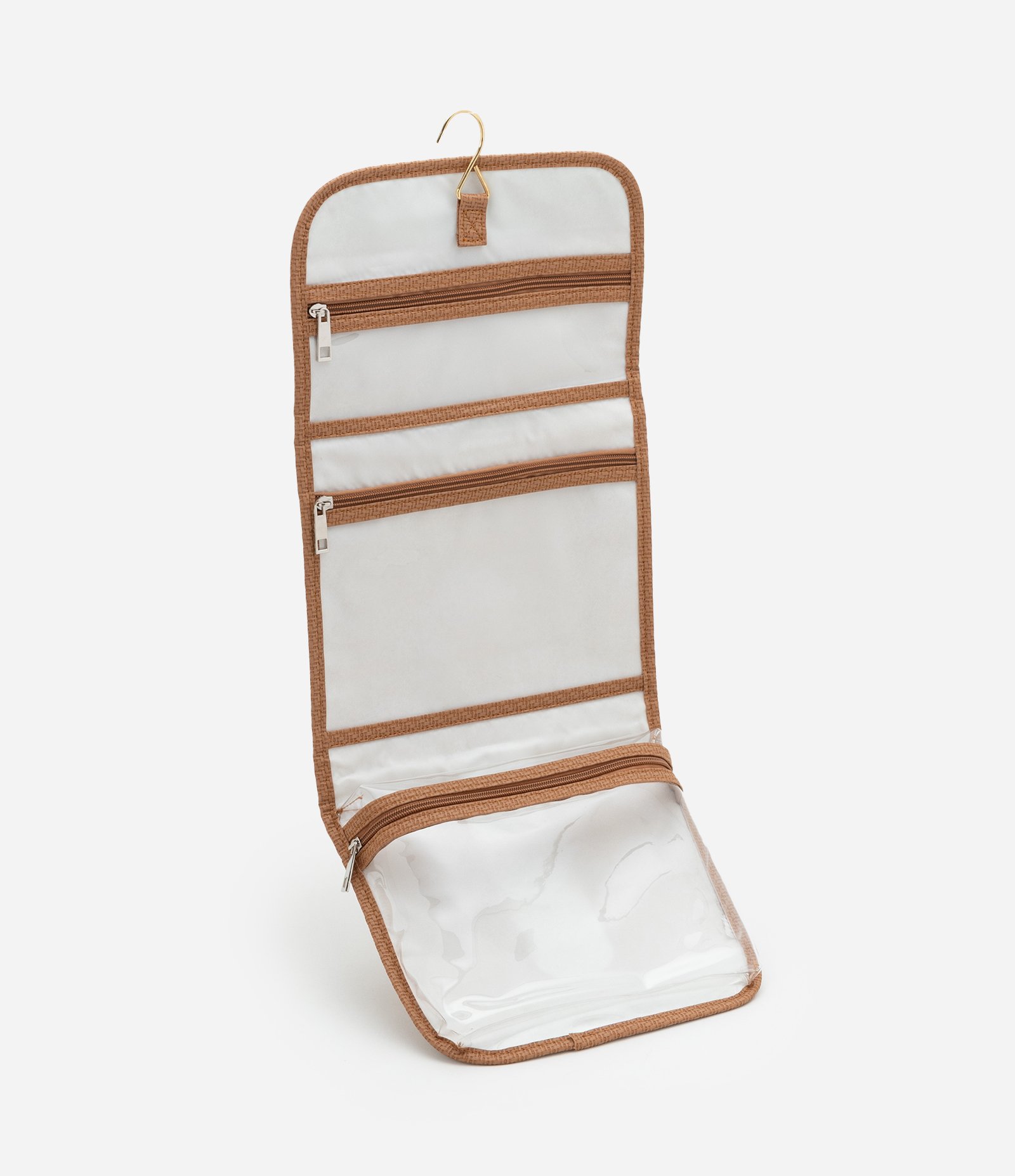 Necessaire Hotel Texturizada com Compartimentos Bege 5