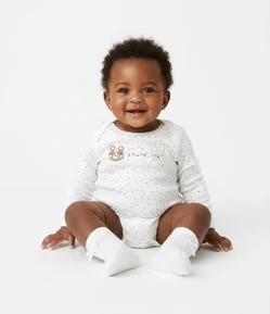 Body Infantil com Estampa Animal de Três Amigos – Tam RN a 18 Meses