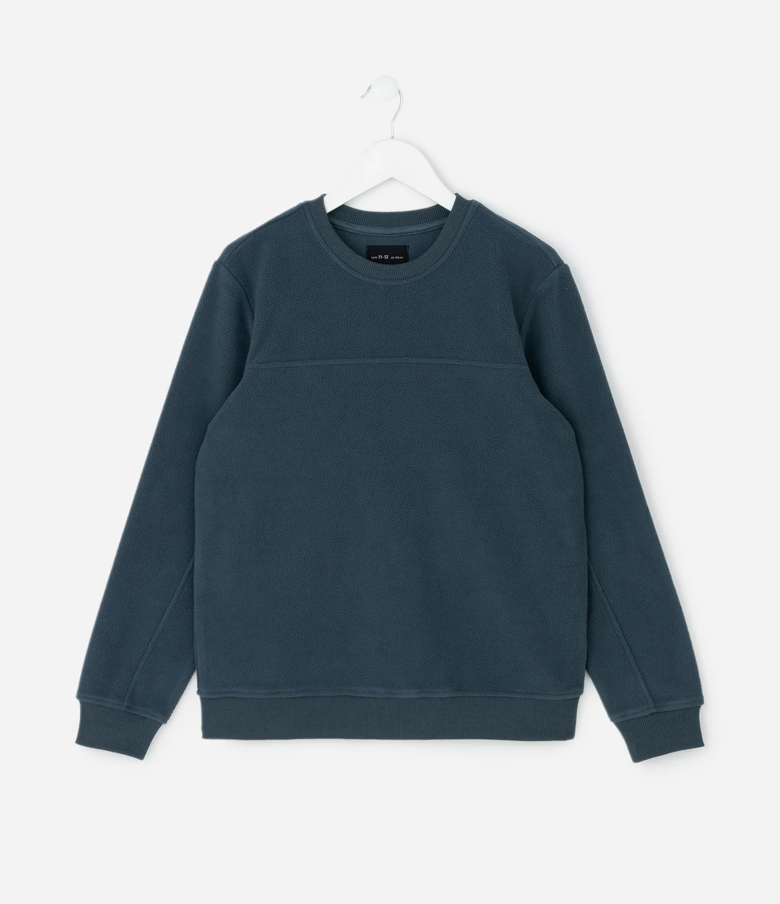 Casaco Fechado Infantil Básico em Fleece - Tam 5 a 14 anos Azul Petróleo 1