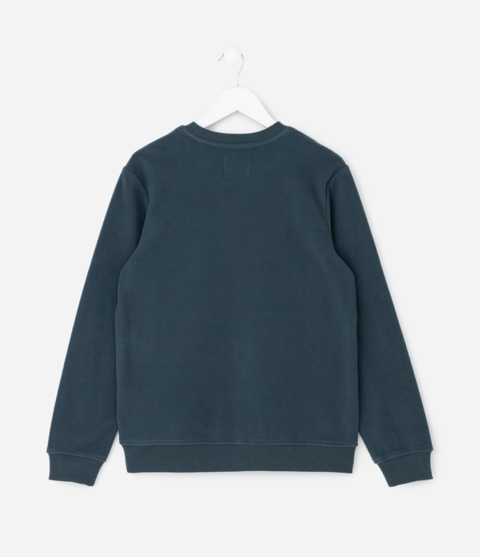 Casaco Fechado Infantil Básico em Fleece - Tam 5 a 14 anos Azul Petróleo 2