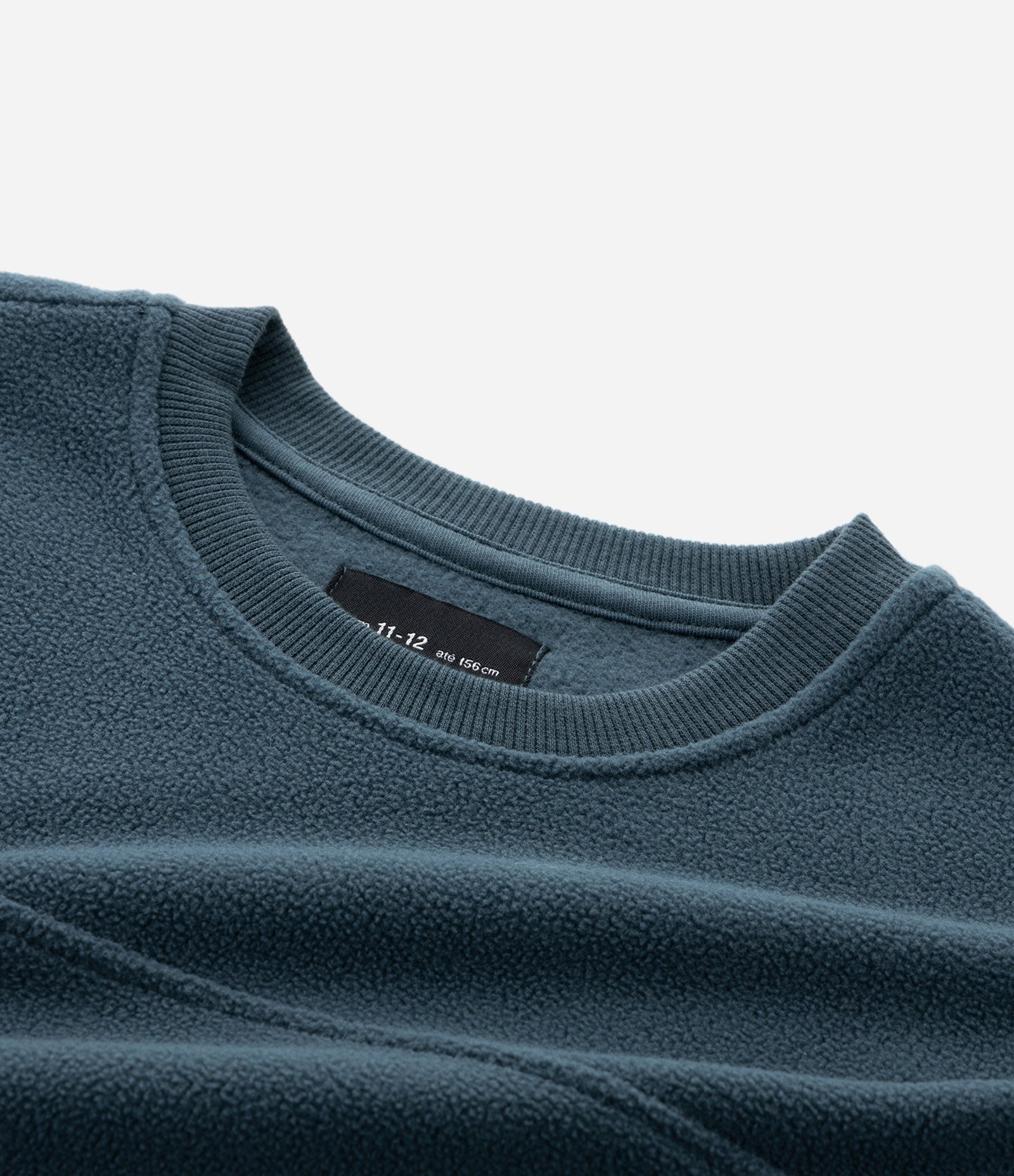 Casaco Fechado Infantil Básico em Fleece - Tam 5 a 14 anos Azul Petróleo 5