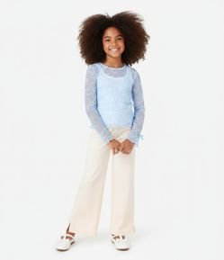 Blusa Infantil com Lacinhos na Manga e Top Interno – Tam 5 a 16 Anos