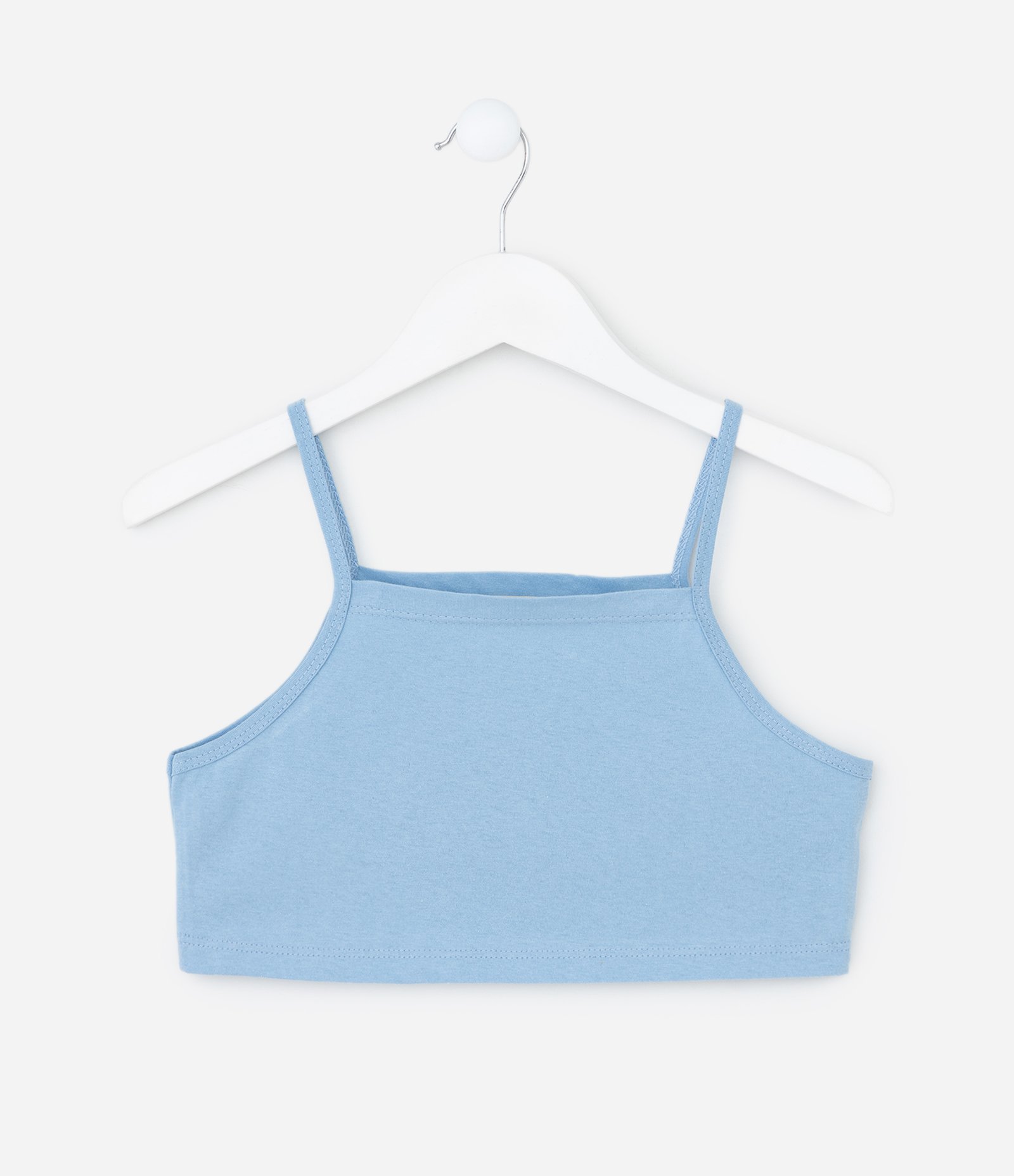 Blusa Infantil com Lacinhos na Manga e Top Interno – Tam 5 a 16 Anos Azul Bebê 3