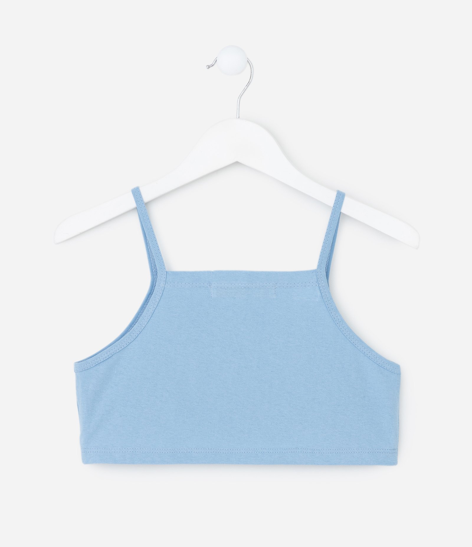 Blusa Infantil com Lacinhos na Manga e Top Interno – Tam 5 a 16 Anos Azul Bebê 4