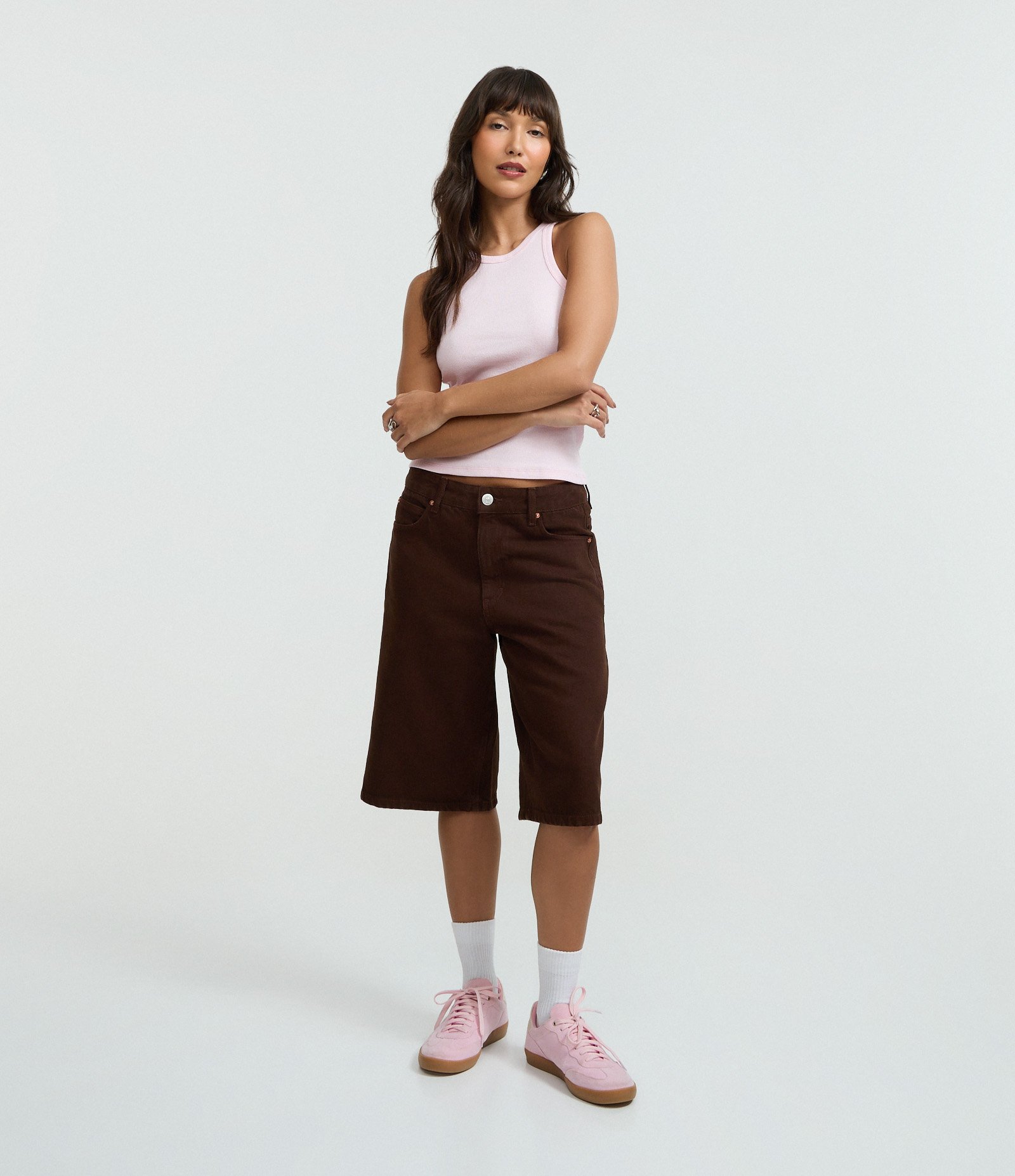 Blusa Regata Básica em Ribana com Leve Textura Rosa Claro 2