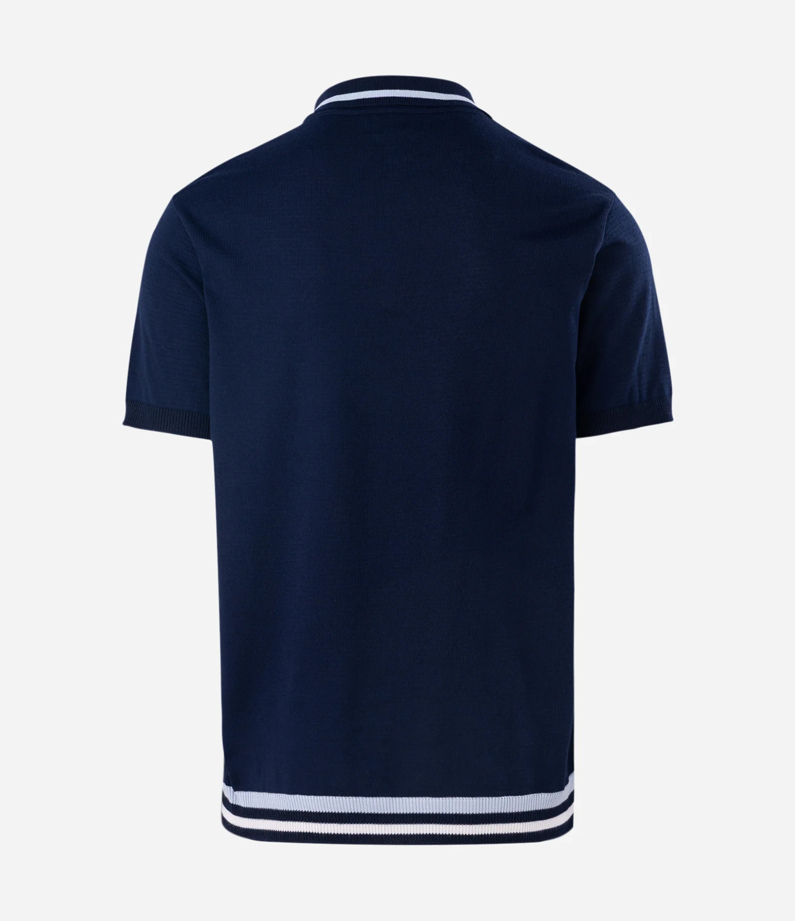 Polo com Bolso e Listras na Gola e Barra Azul 2