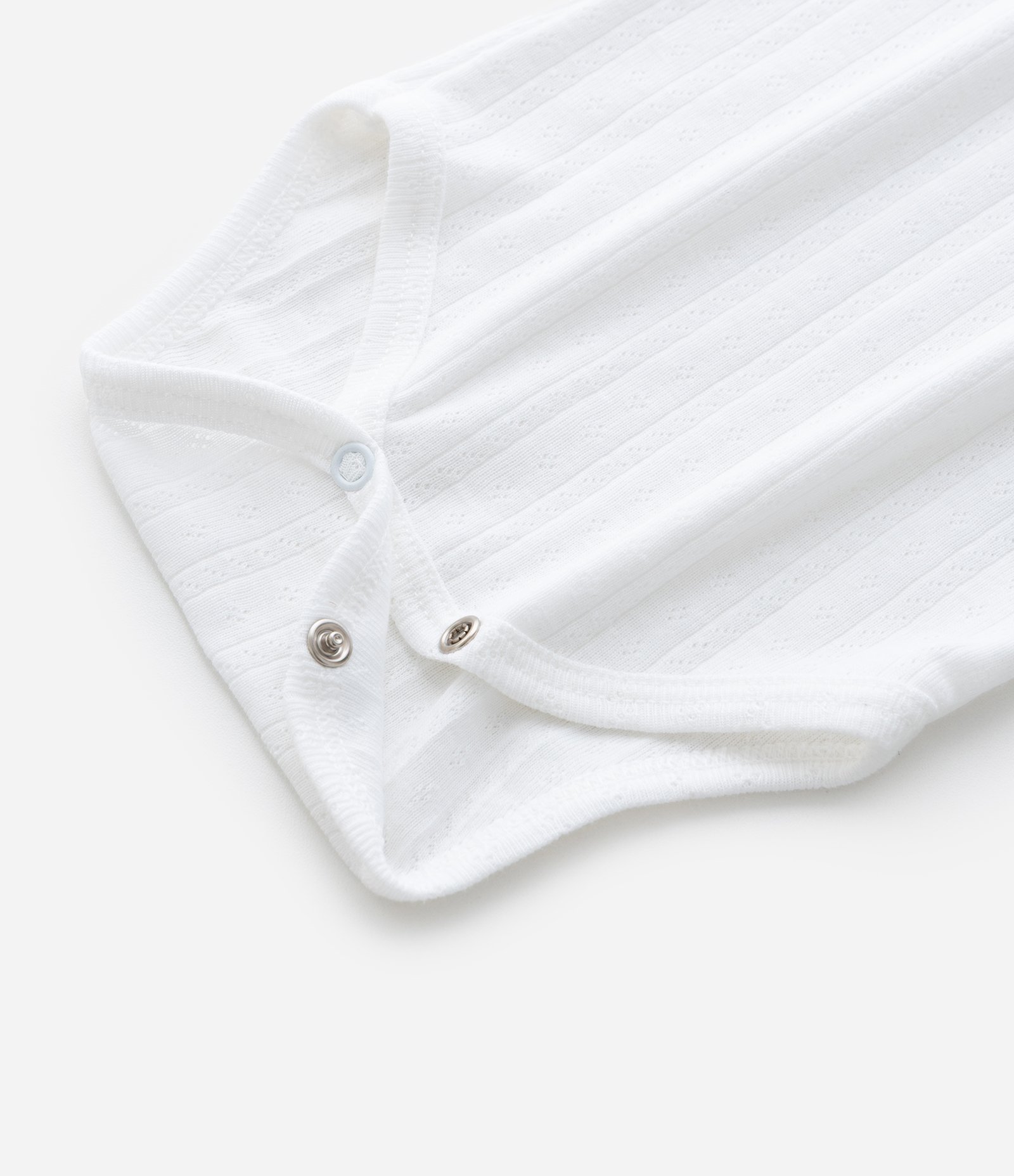Body Infantil em Cotton Pointelle com Gola Americana – Tam RN a 18 Meses Branco 4
