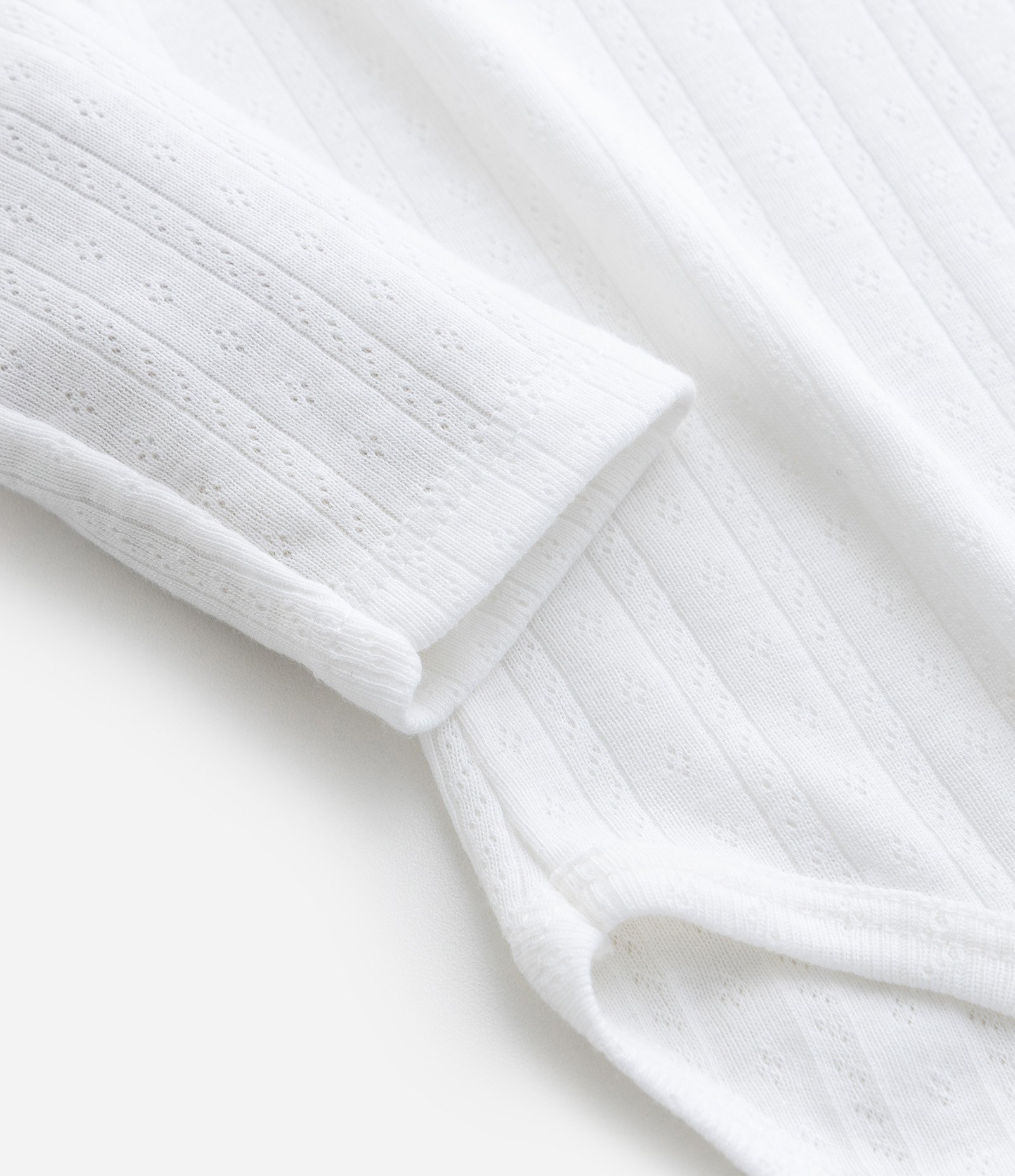 Body Infantil em Cotton Pointelle com Gola Americana – Tam RN a 18 Meses Branco 5