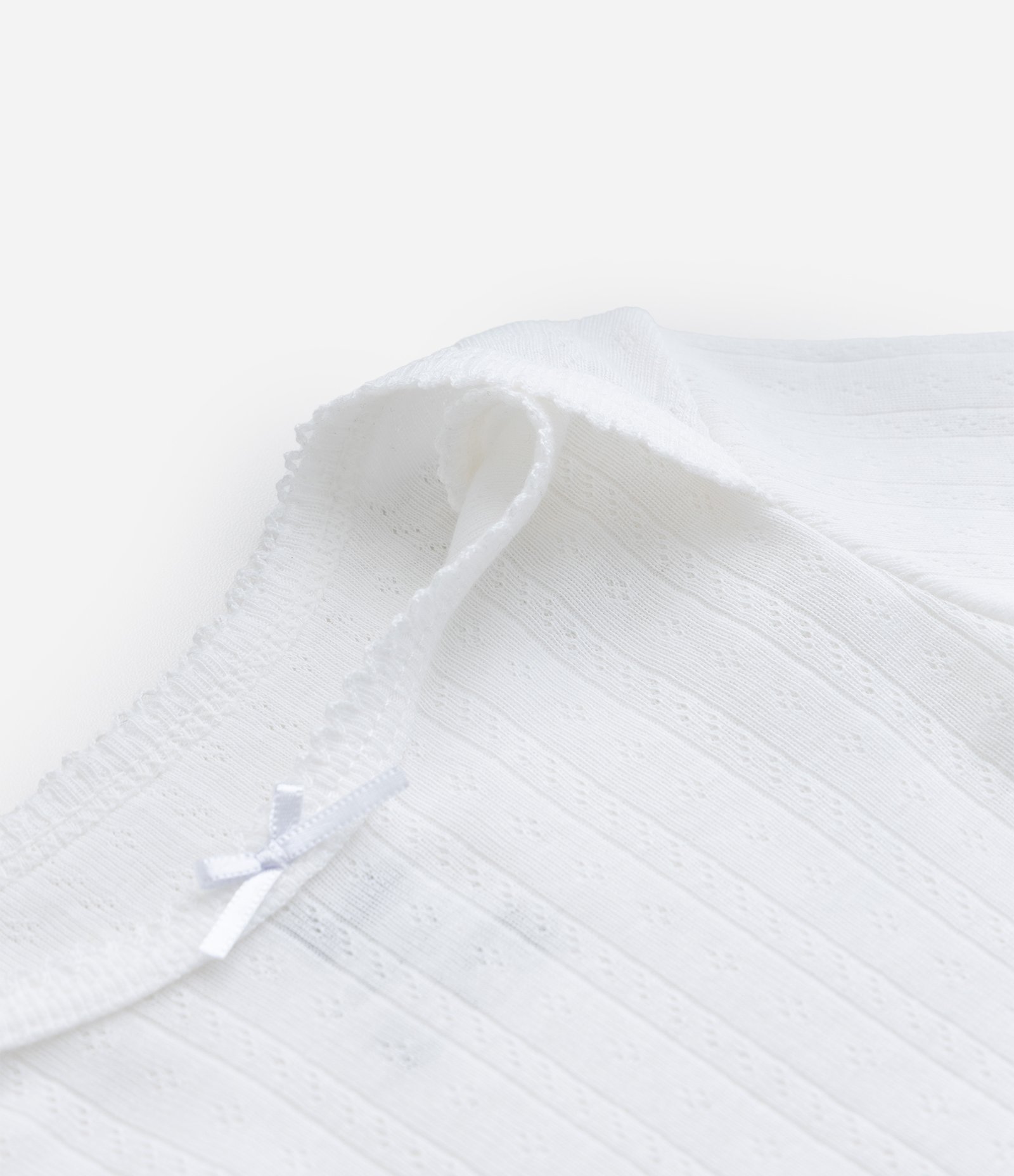 Body Infantil em Cotton Pointelle com Gola Americana – Tam RN a 18 Meses Branco 6