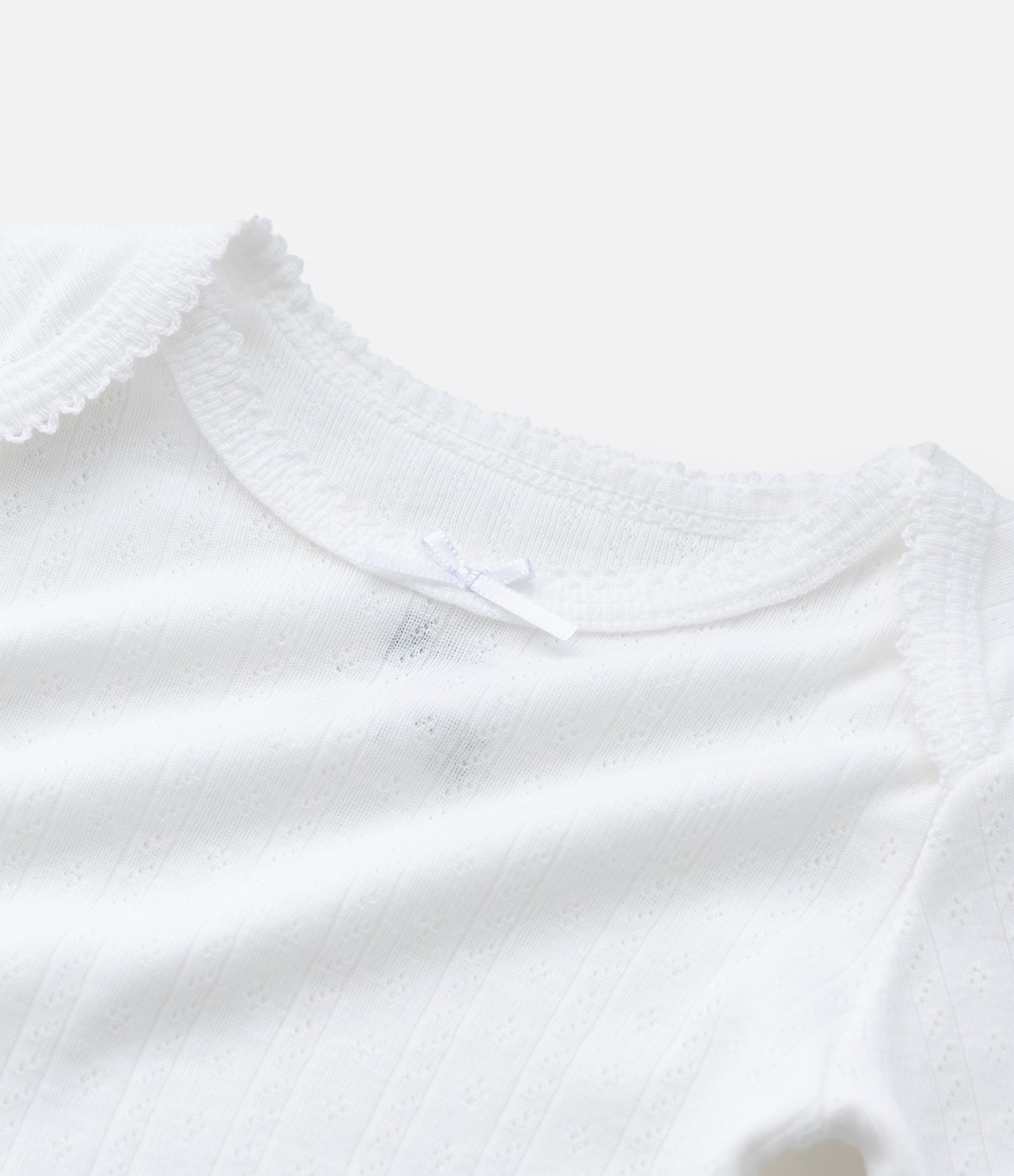 Body Infantil em Cotton Pointelle com Gola Americana – Tam RN a 18 Meses Branco 7