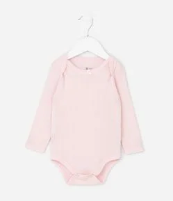 Body Infantil em Cotton Pointelle com Gola Americana – Tam RN a 18 Meses