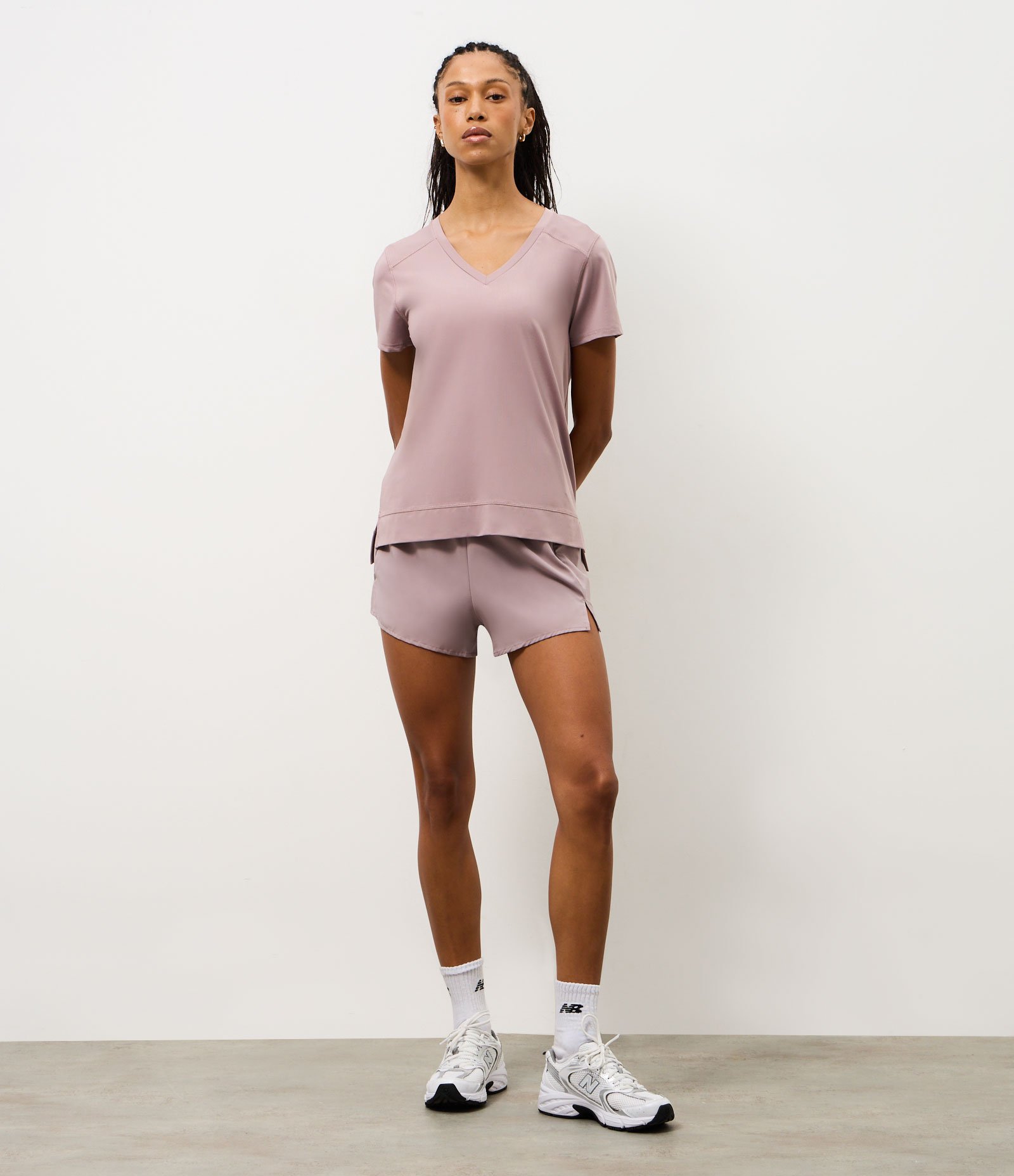 Bermuda Esportiva Sem Costura com Calcinha Interna e Textura Lisa Roxo 3