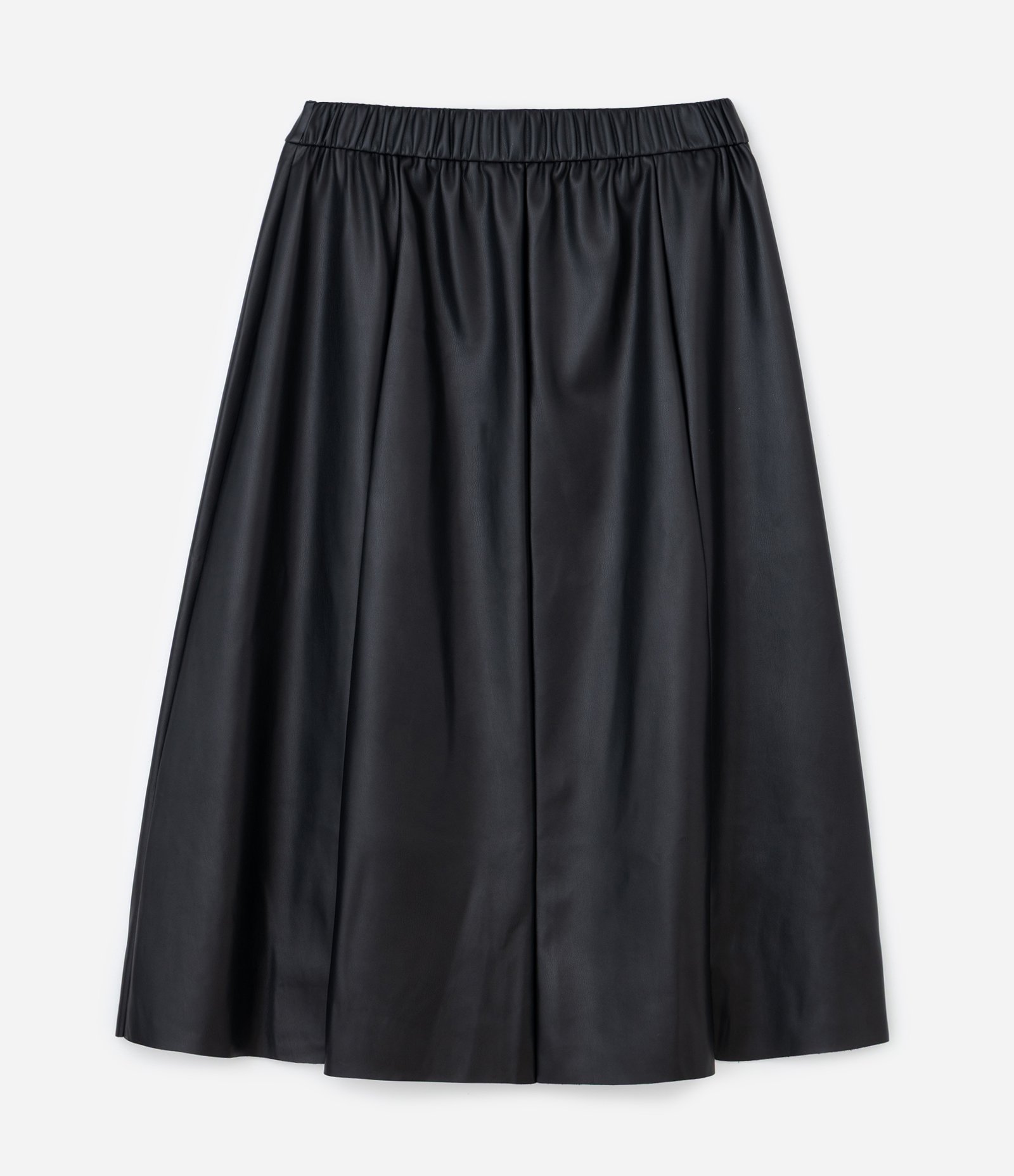 Saia Midi em PU Lisa Modelagem Evasê Curve & Plus Size Preto 2
