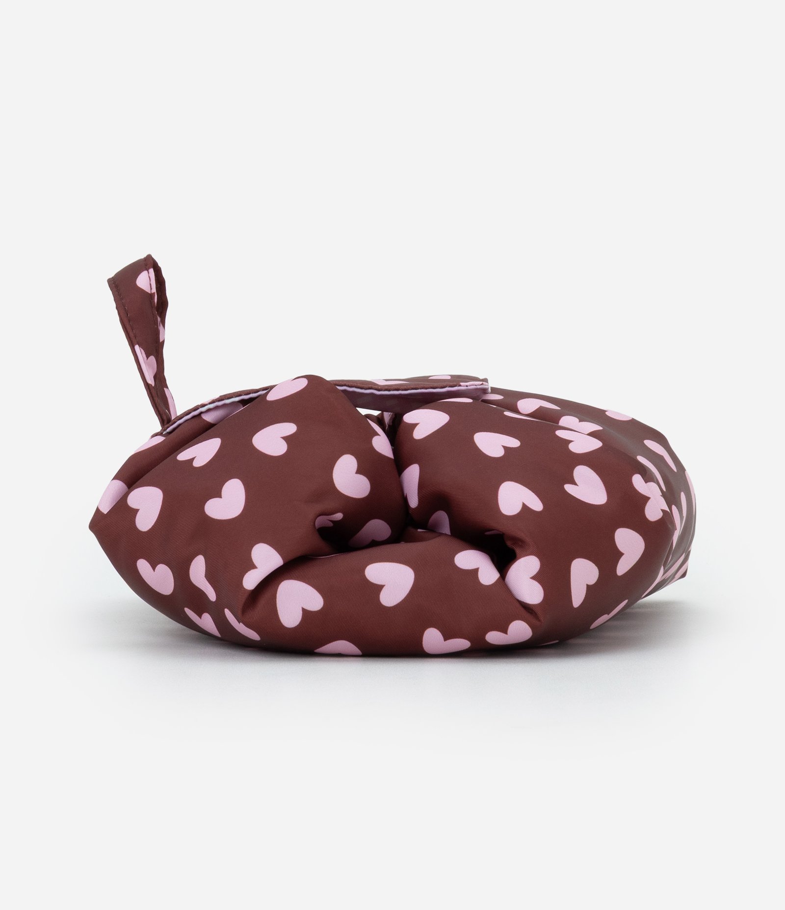 Nécessaire Flexível com Estampa de Corações Vinho 2