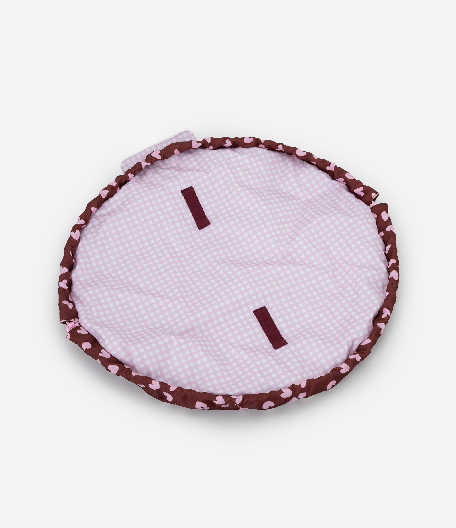 Nécessaire Flexível com Estampa de Corações Vinho 4