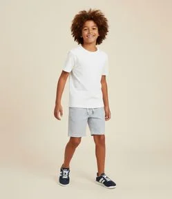 Camiseta Infantil Em Algodão Texturizada – Tam 5 A 14 Anos