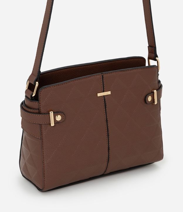 Bolsa Transversal Média em PU Texturizado