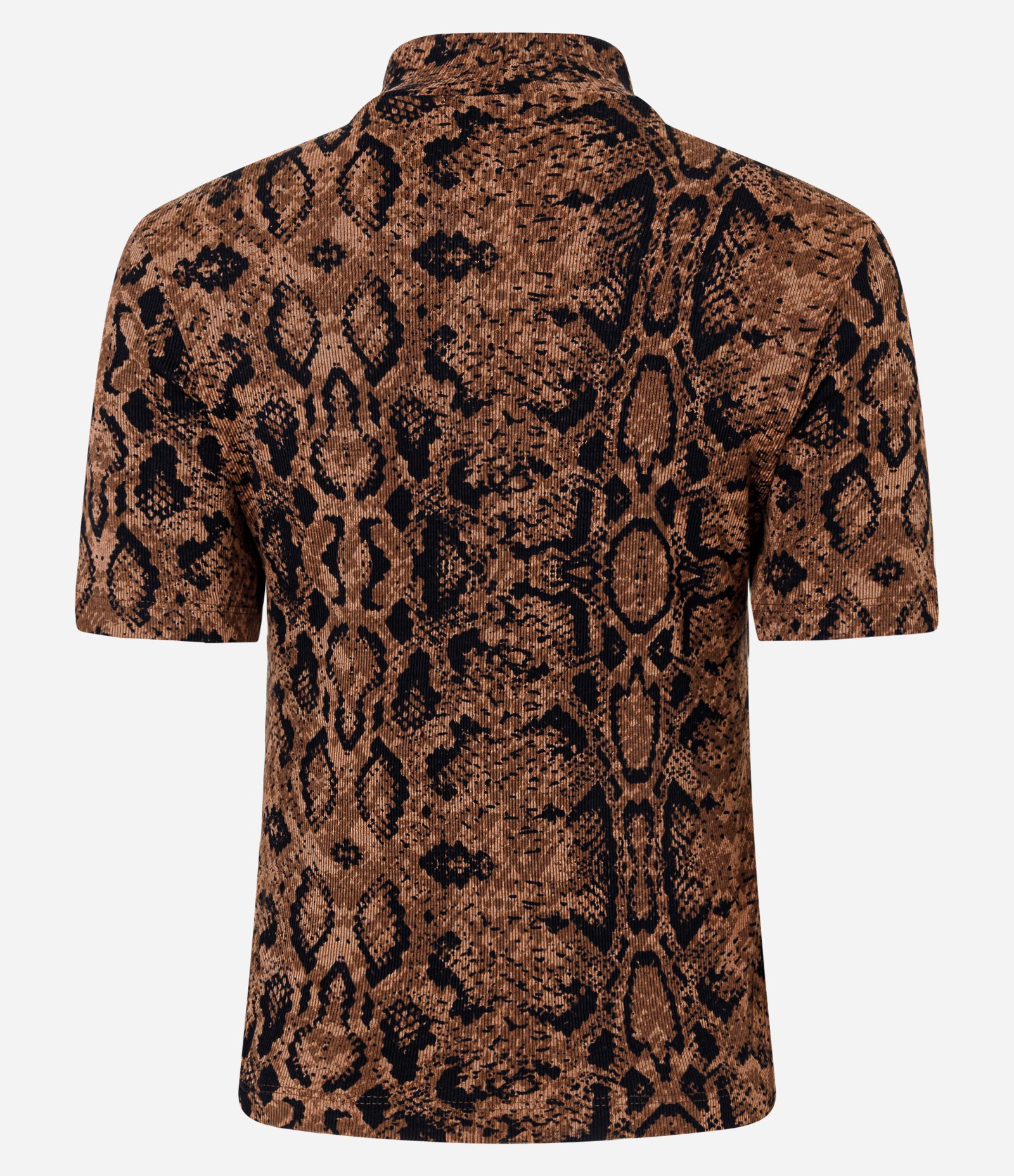 Blusa Canelada em Ribana com Estampa Cobra Marrom/Preto 3