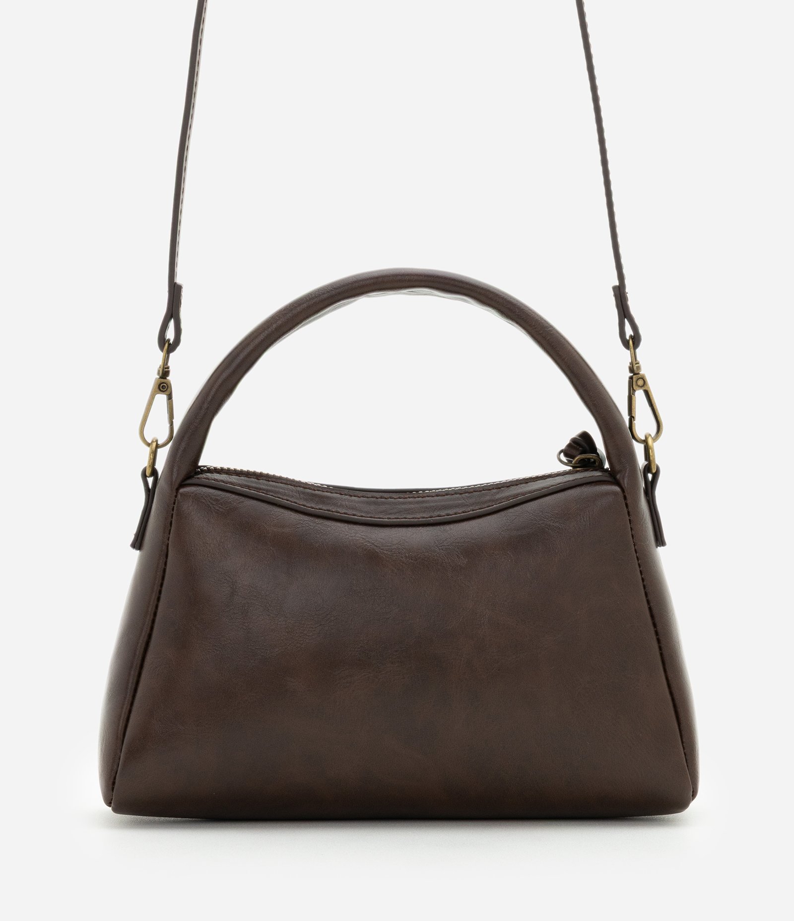 Bolsa Pequena Estruturada com Alça Removível Marrom 3