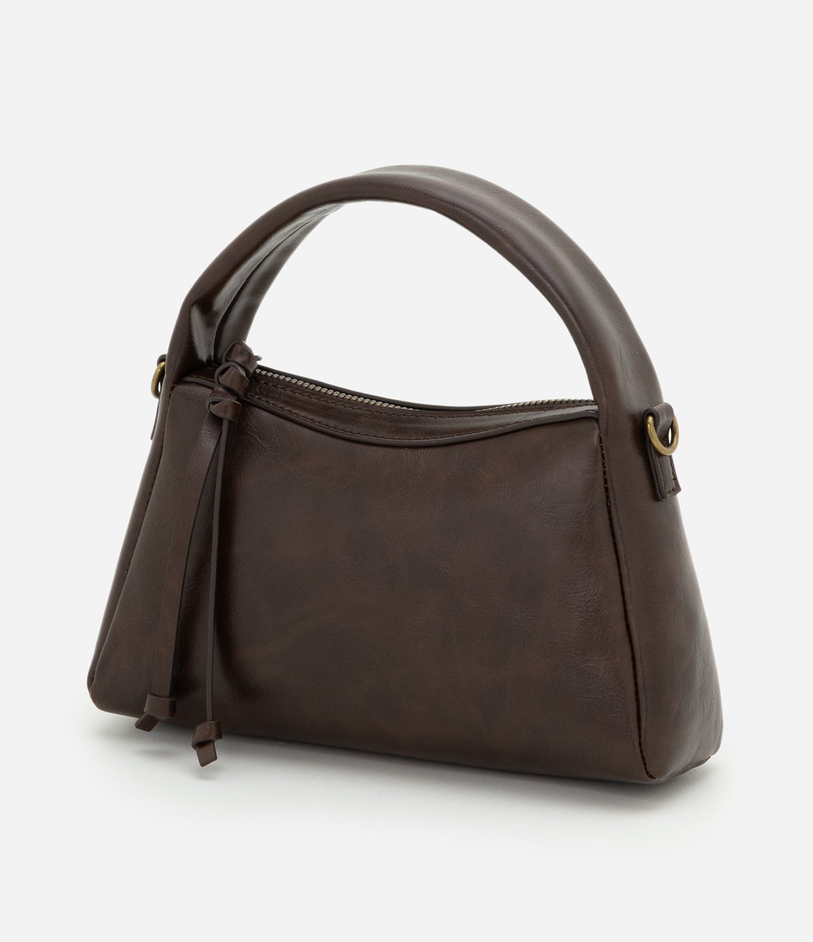 Bolsa Pequena Estruturada com Alça Removível Marrom 4