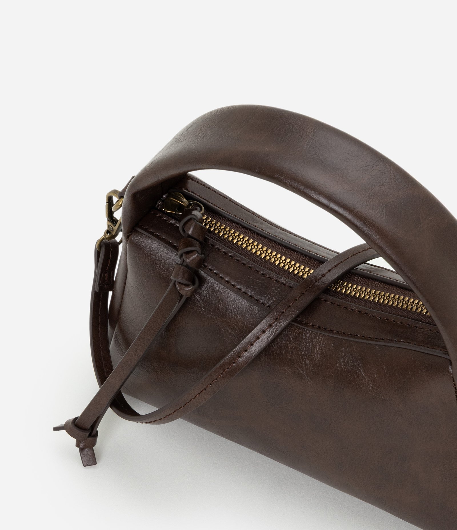 Bolsa Pequena Estruturada com Alça Removível Marrom 6