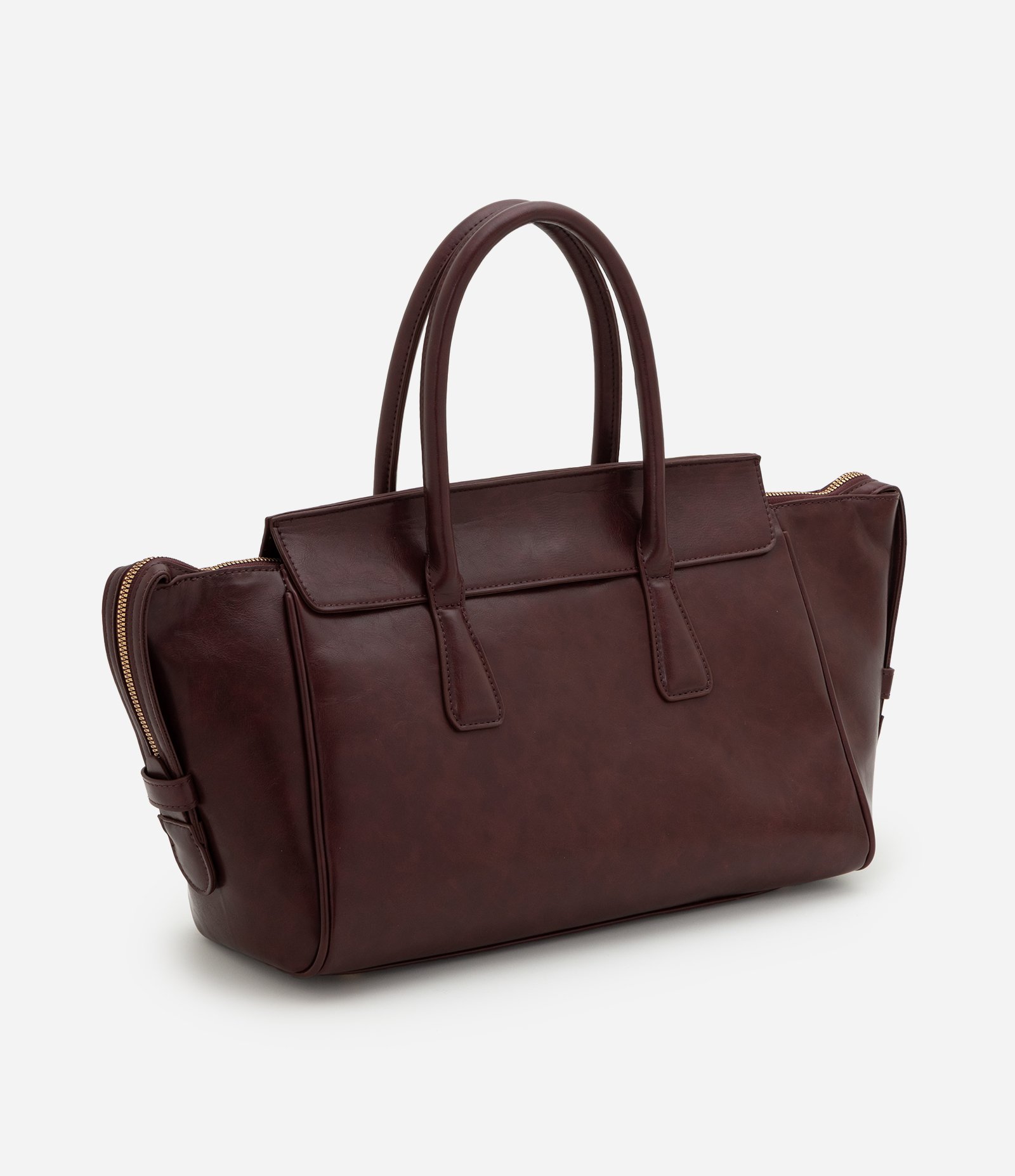 Bolsa Shopper Maxxi em PU com Alça de Mão Vinho 1