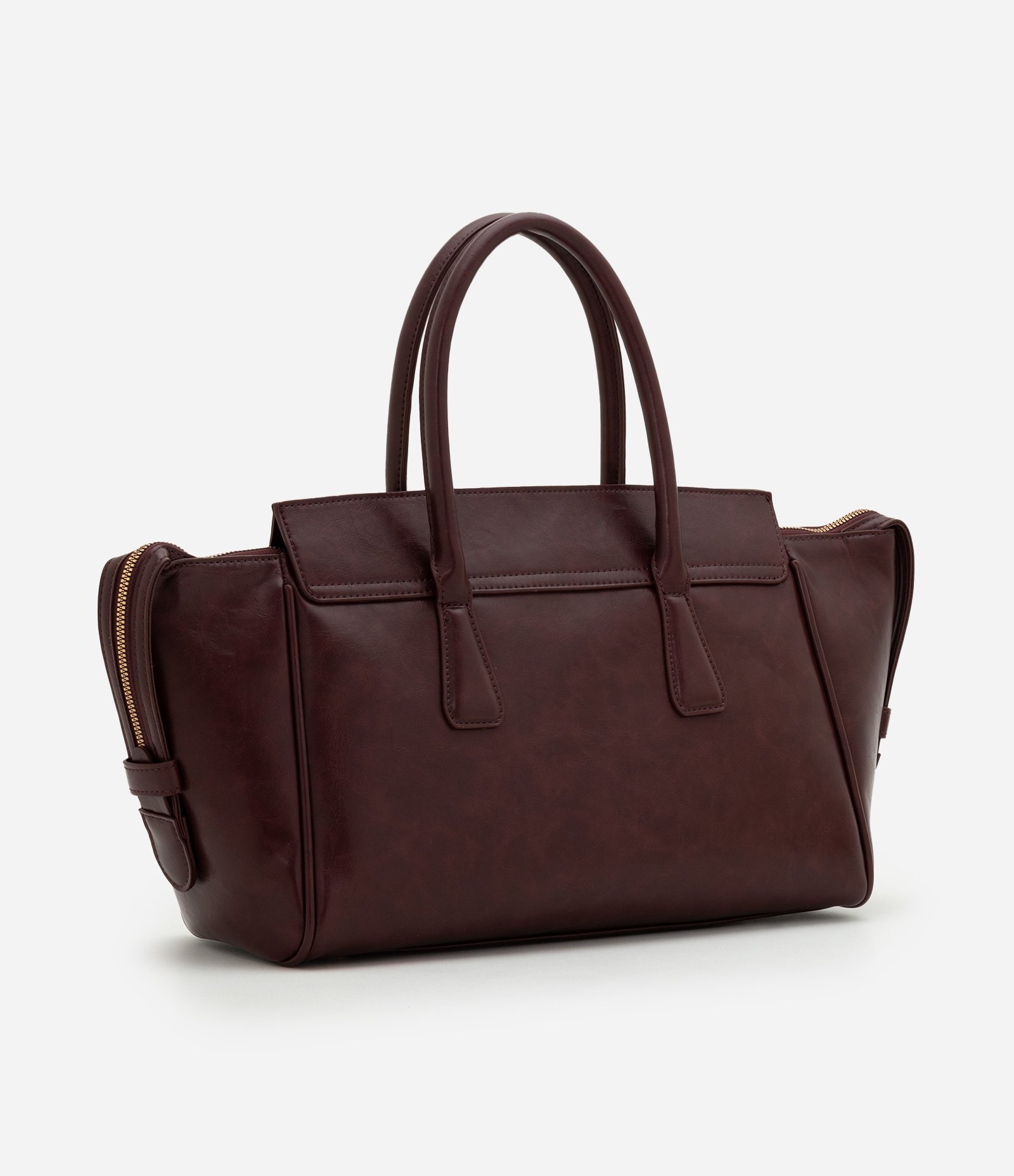 Bolsa Shopper Maxxi em PU com Alça de Mão Vinho 3