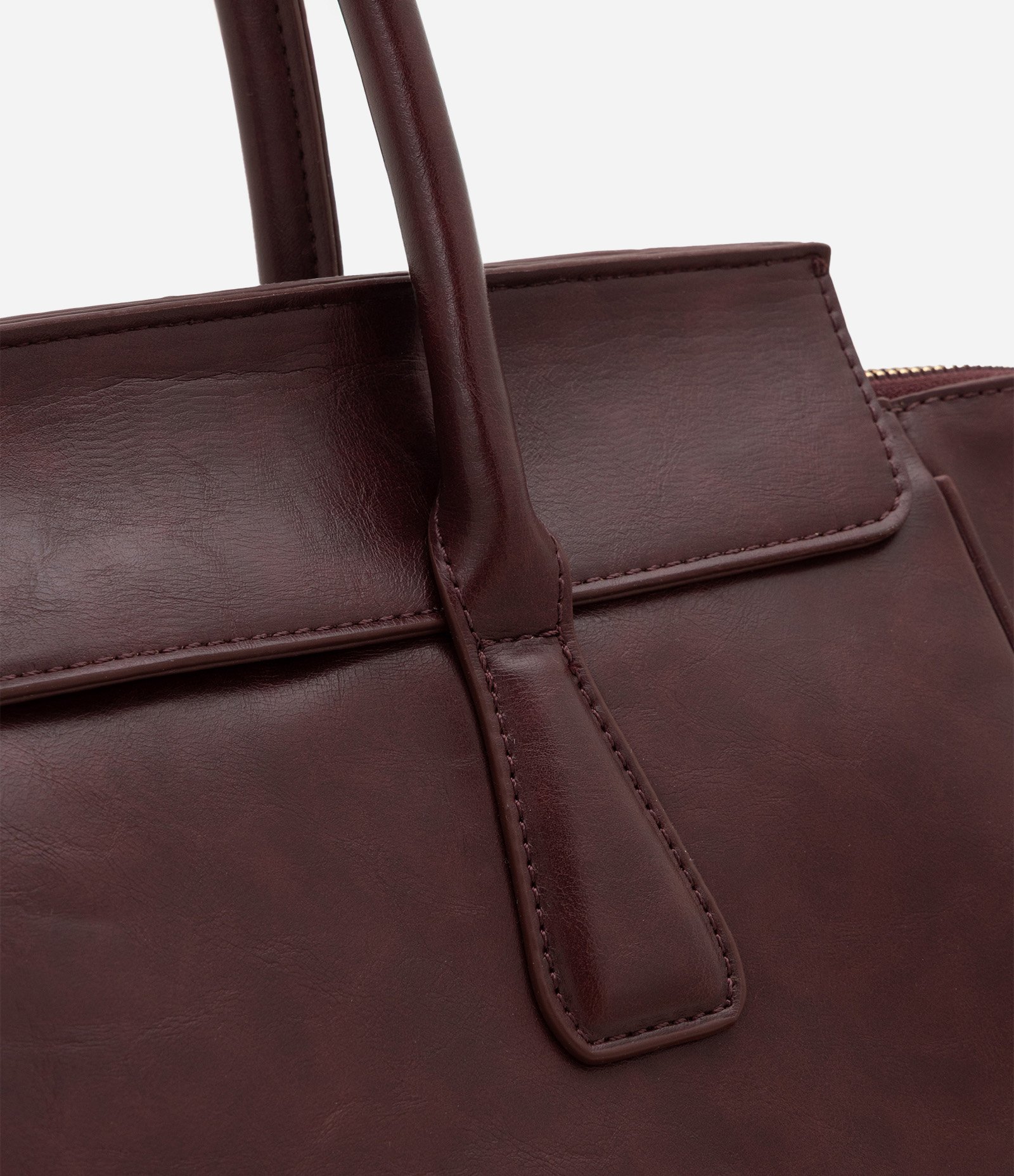 Bolsa Shopper Maxxi em PU com Alça de Mão Vinho 4