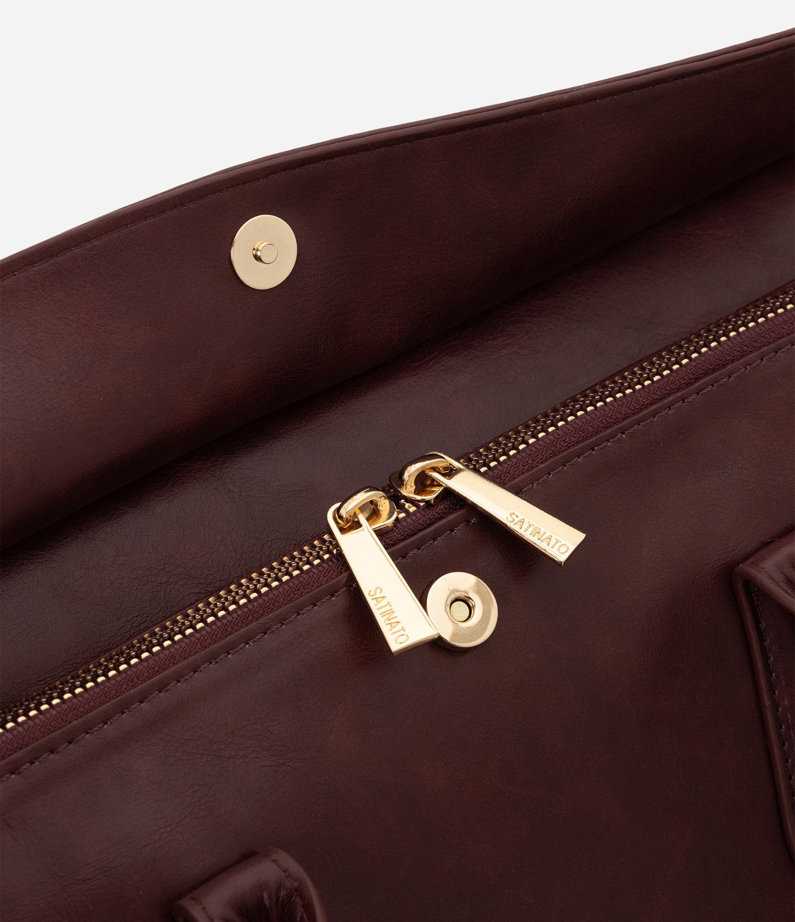 Bolsa Shopper Maxxi em PU com Alça de Mão Vinho 5