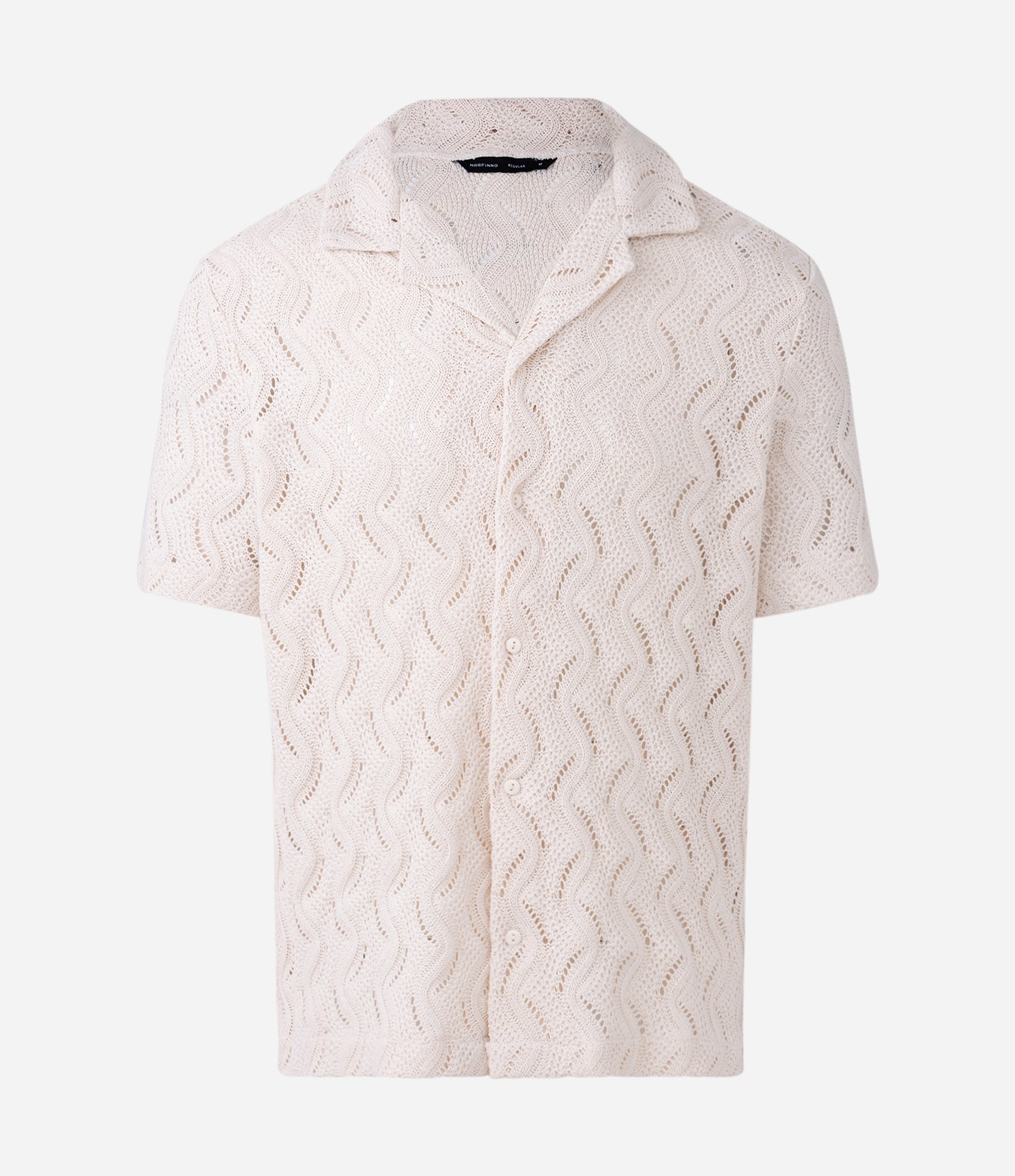 Camisa  Manga Curta Renda Texturizada Off White 4