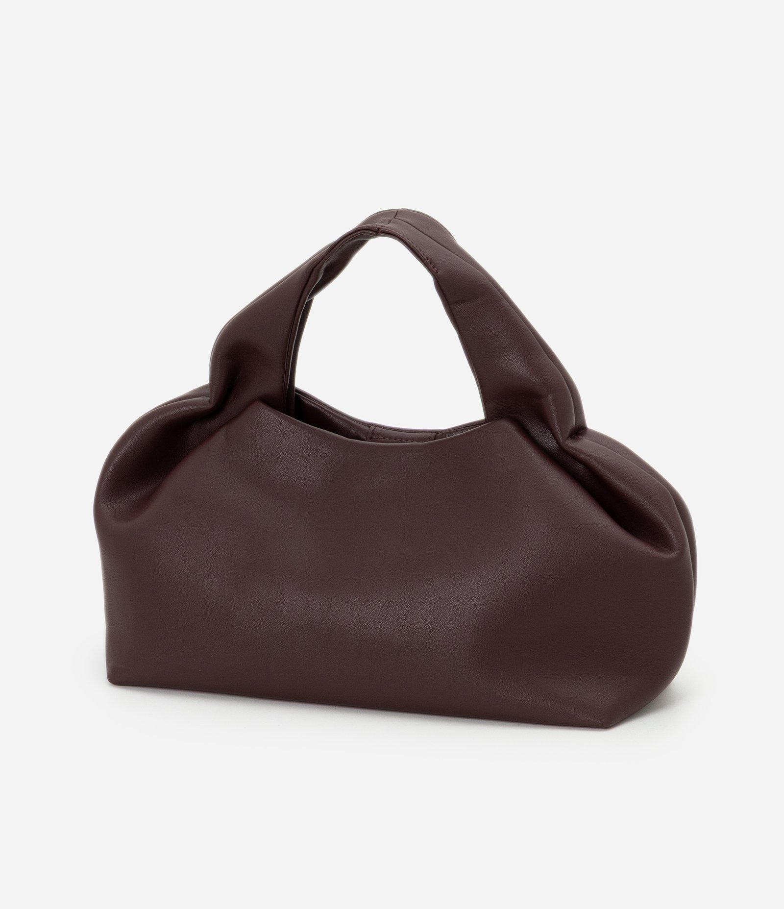 Bolsa Média em PU Com Alça de Mão Vinho 4