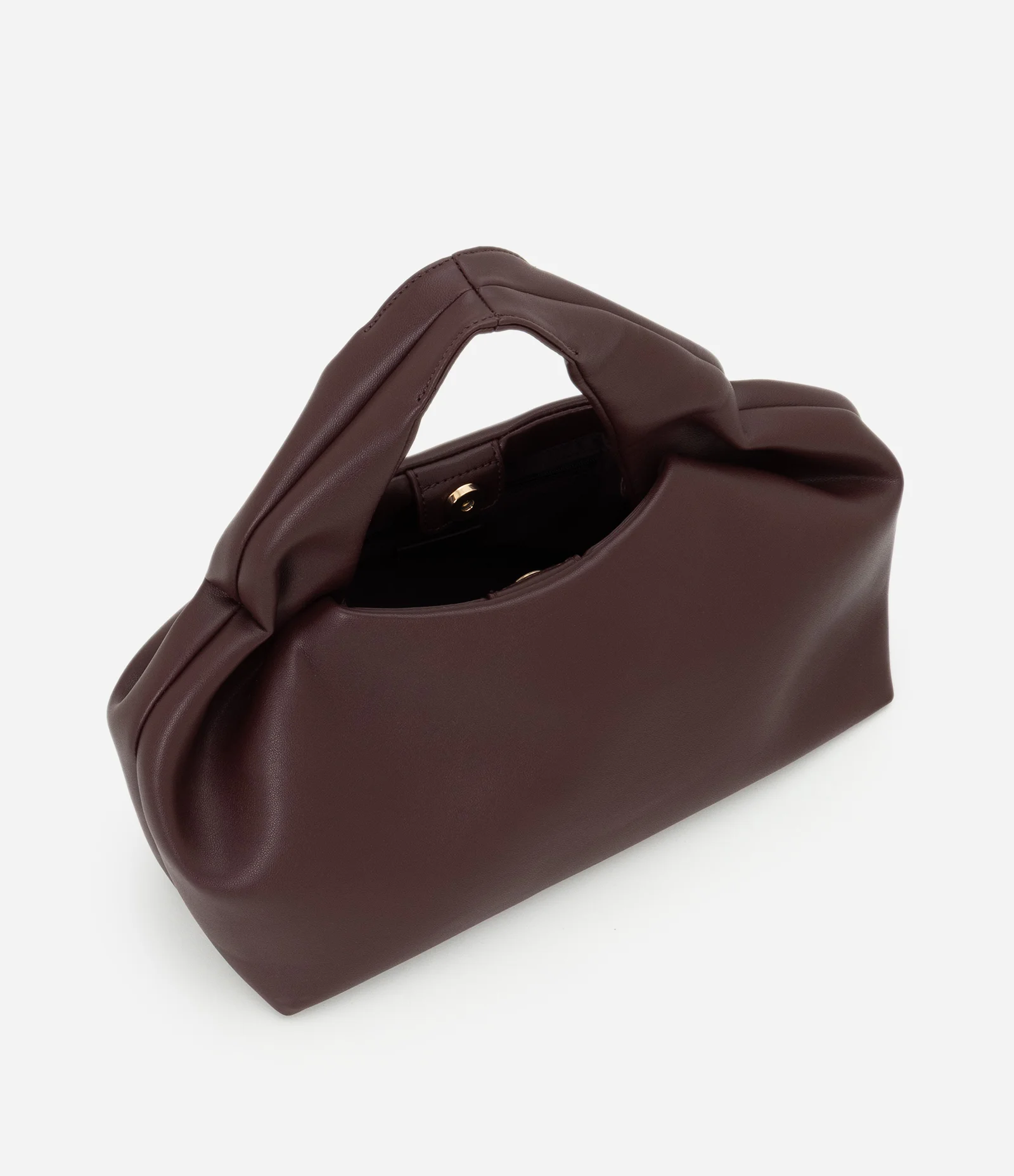 Bolsa Média em PU Com Alça de Mão Vinho 5