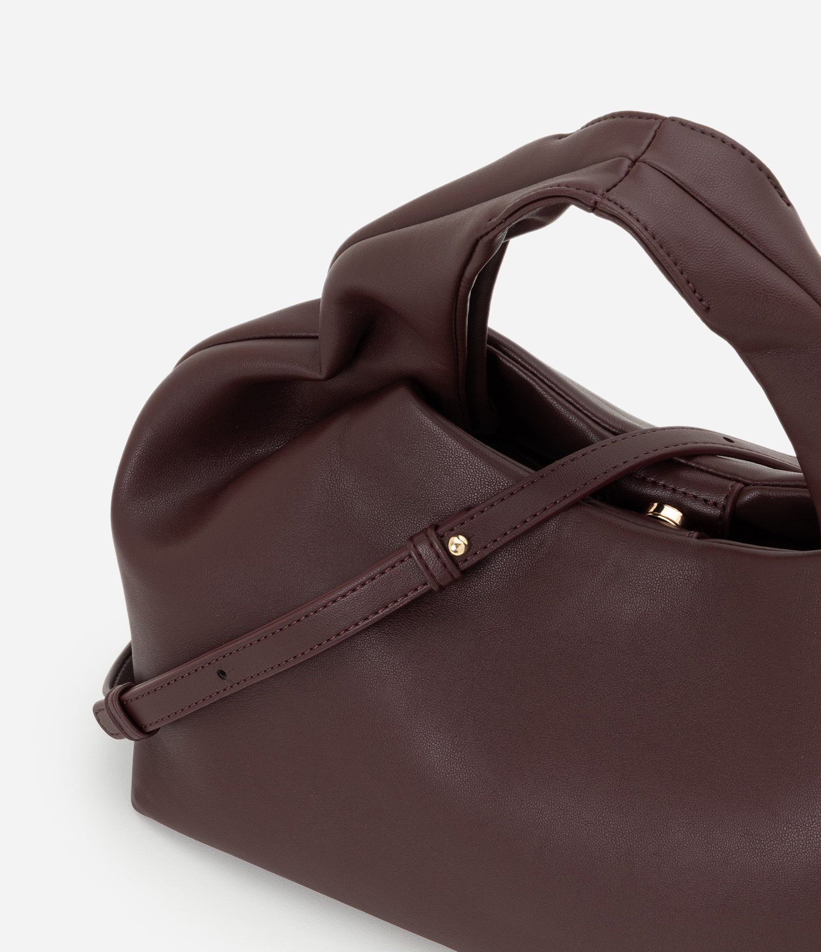 Bolsa Média em PU Com Alça de Mão Vinho 6