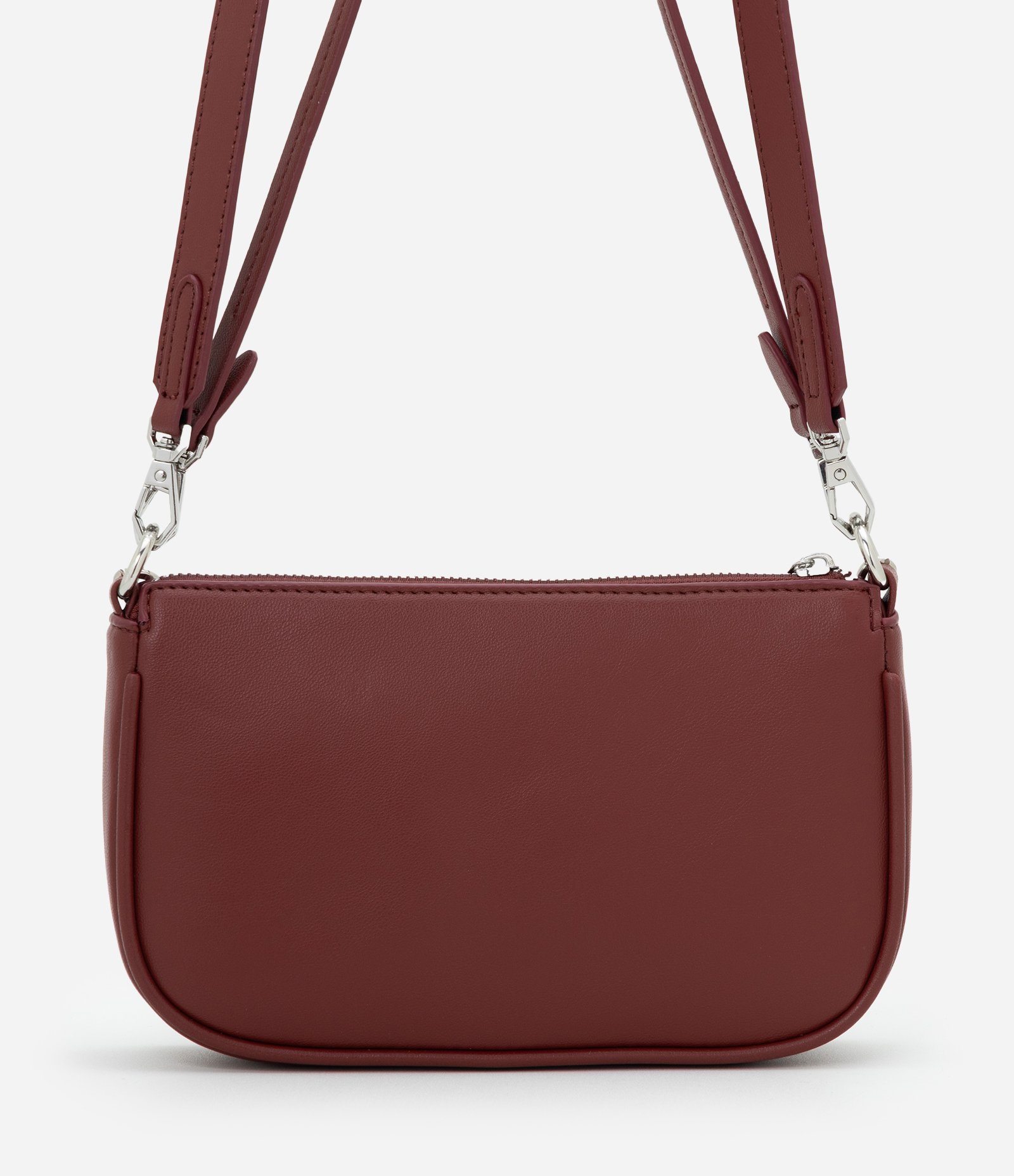 Bolsa Baguete Transversal em PU Com Alça Corrente Vermelho 3