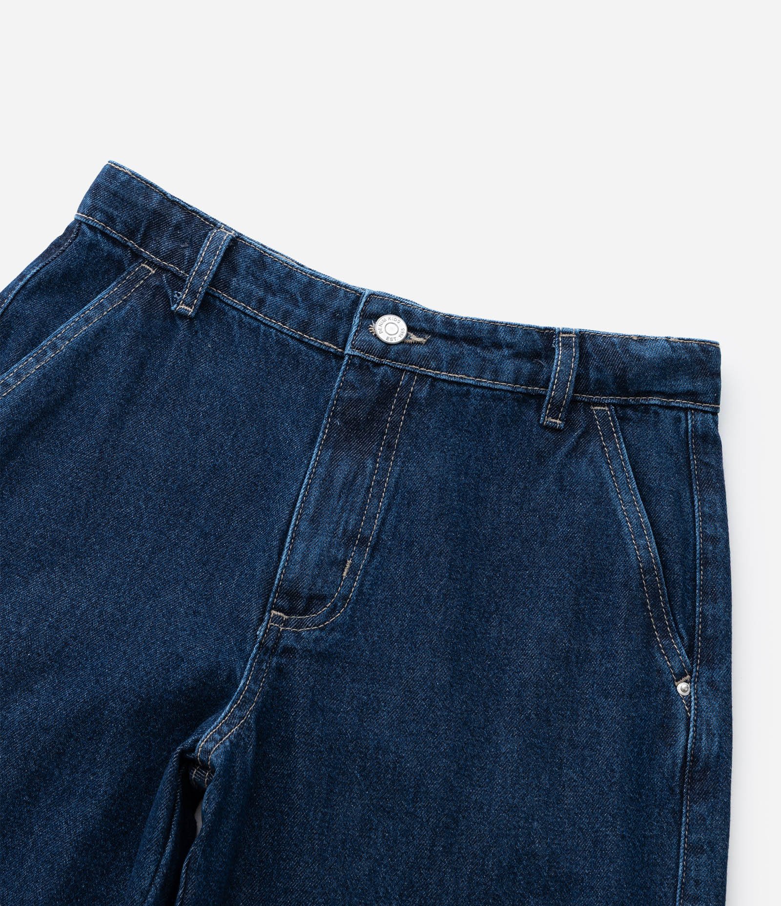 Calça Infantil Wide Leg em Jeans com Bolsos Cargo – Tam 5 a 14 Anos Azul Marinho 6