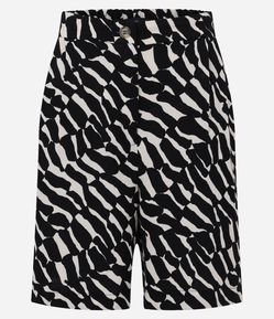 Short em Airflow com Estampa Abstrata Zebra