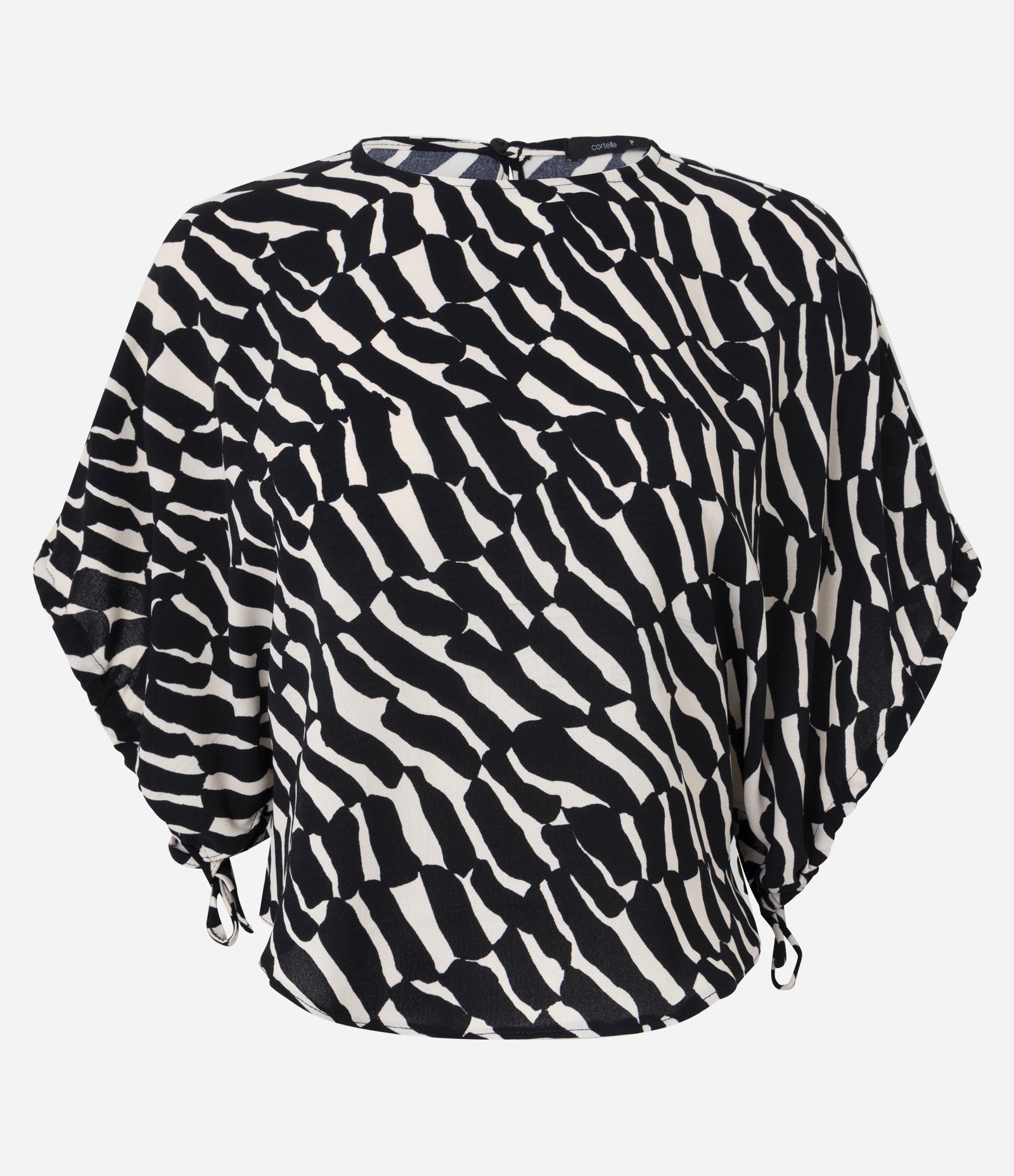 Blusa em Airflow com Estampa Zebra e Manga Ampla Bicolor 1
