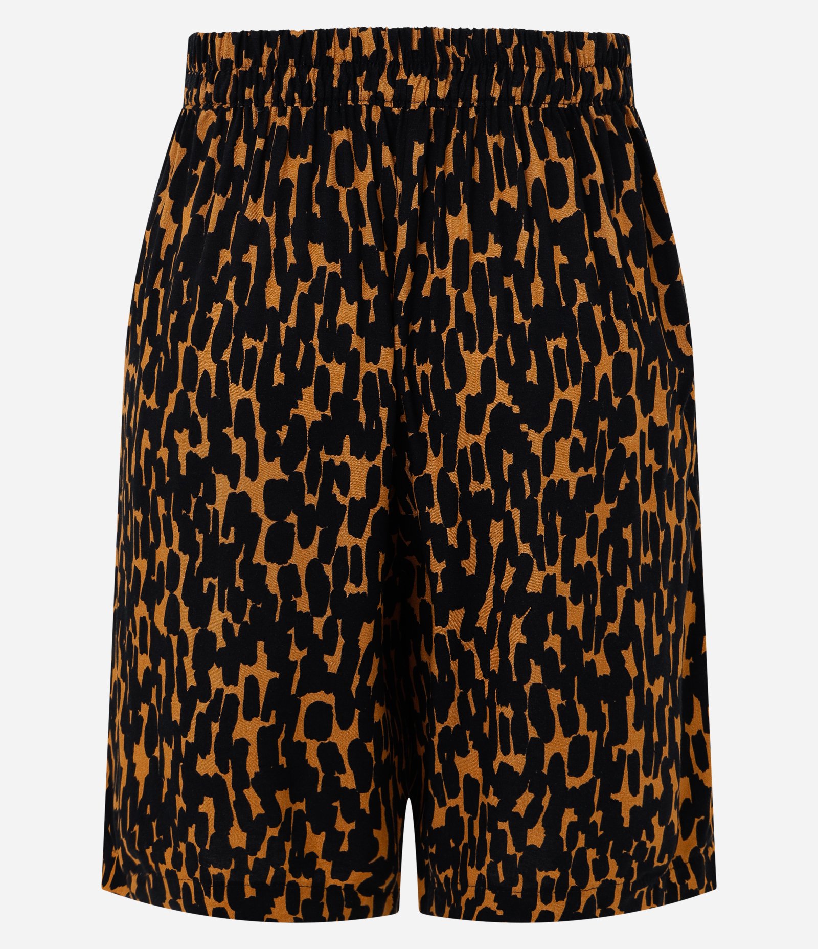Short em Viscose com Elástico no Cós e Estampa Onça Laranja/Preto 3