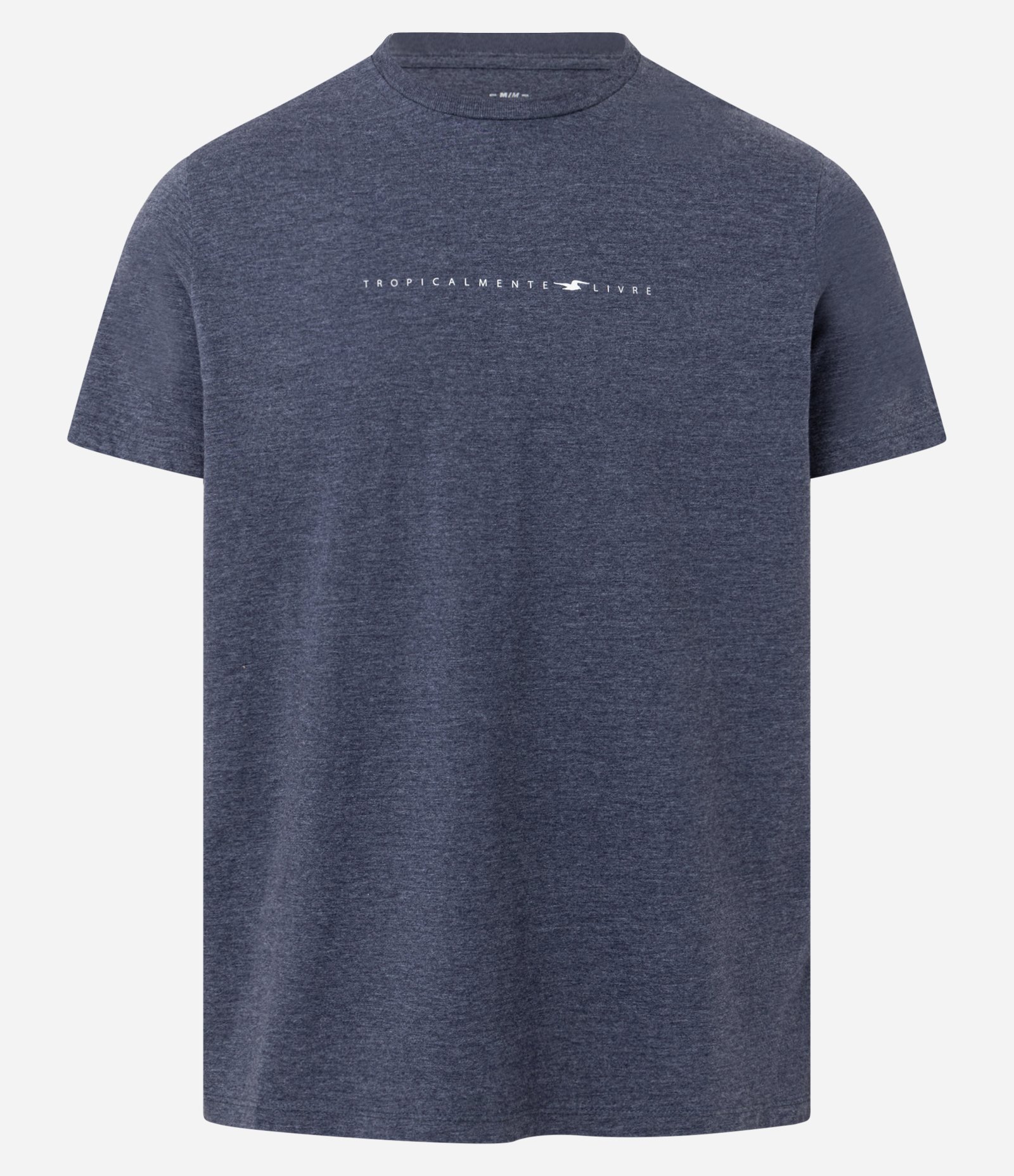 Camiseta Comfort em Algodão com Estampa Localizada Tropicalmente Azul 1