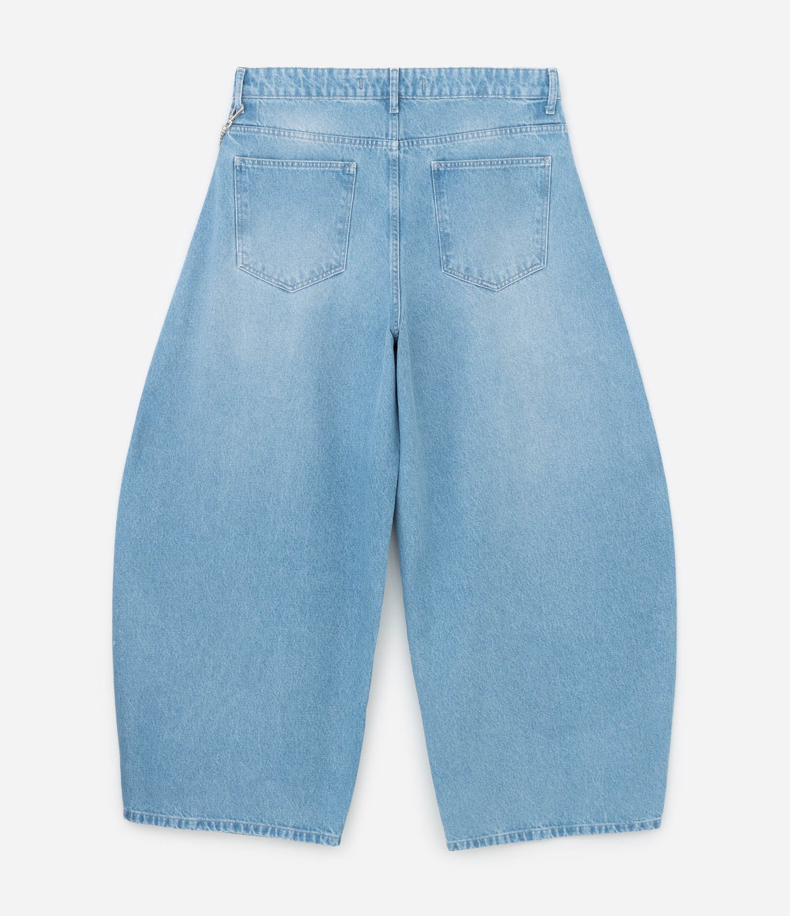 Calça Barrel em Jeans com Corrente Azul 2